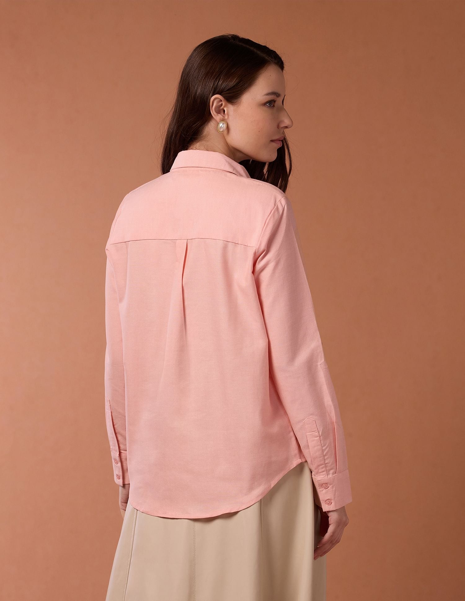 Brand Embroidered Oxford Shirt Peach - U.S. POLO ASSN. | Large