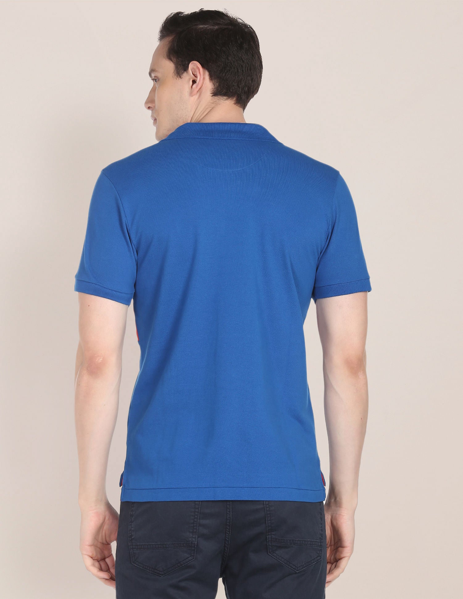 Brand Print Cotton Polo Shirt Dark Blue - U.S. Polo Assn. India | Large