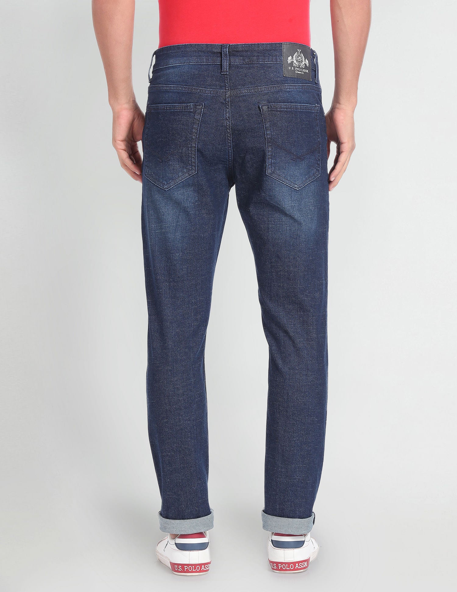 Brandon Slim Tapered Fit Stone Wash Jeans Dark Blue - U.S. Polo Assn. India | Large