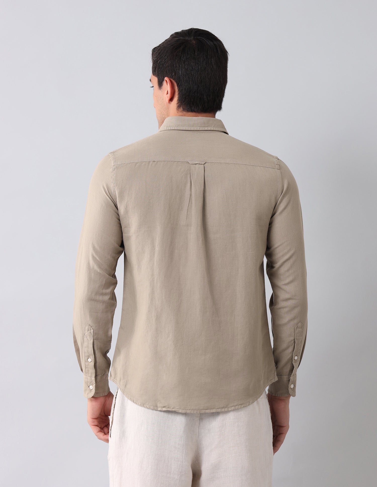 Regular Fit Solid Shirt Khaki - U.S. Polo Assn. India | Large