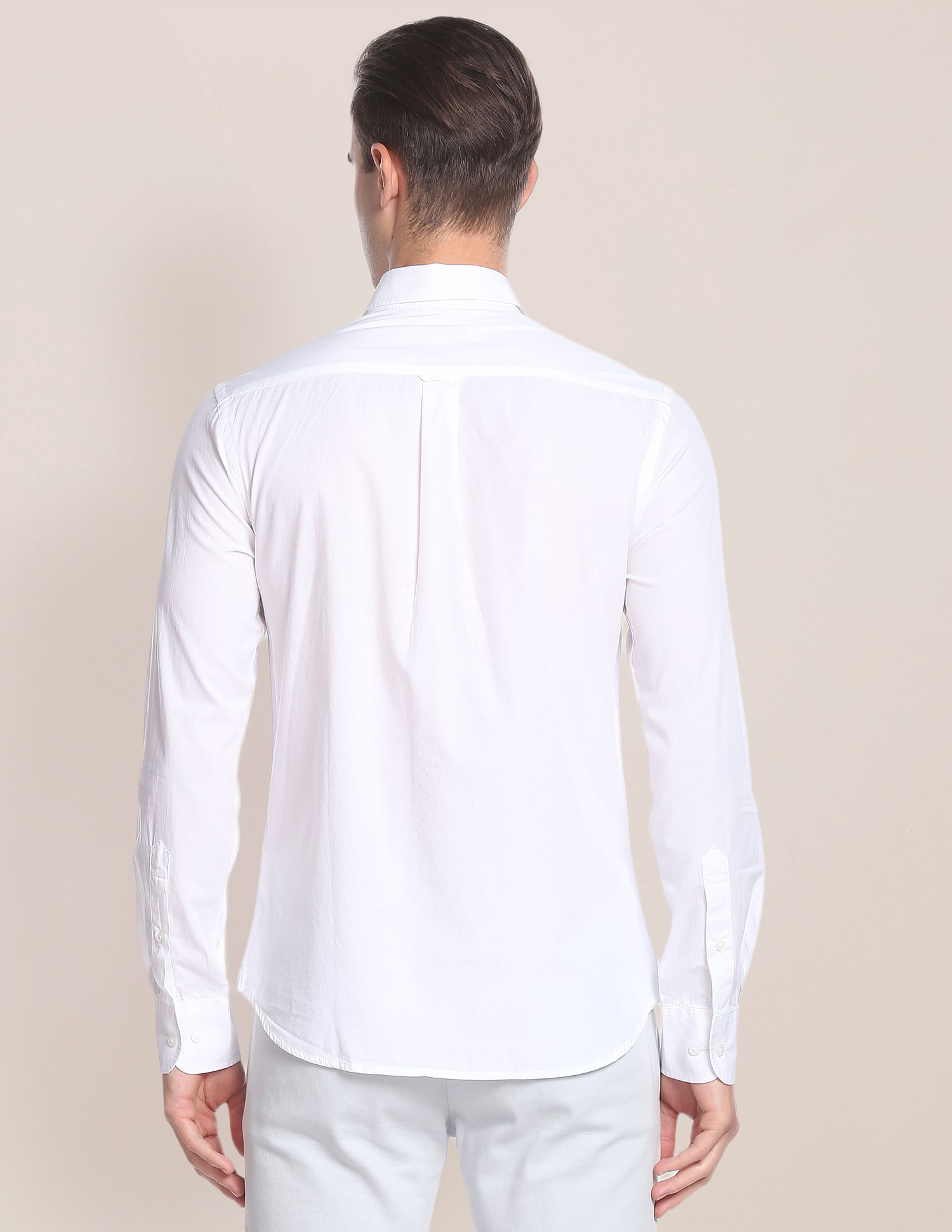 Signature Engineered Stripe Cotton Shirt White - U.S. Polo Assn. India | Large