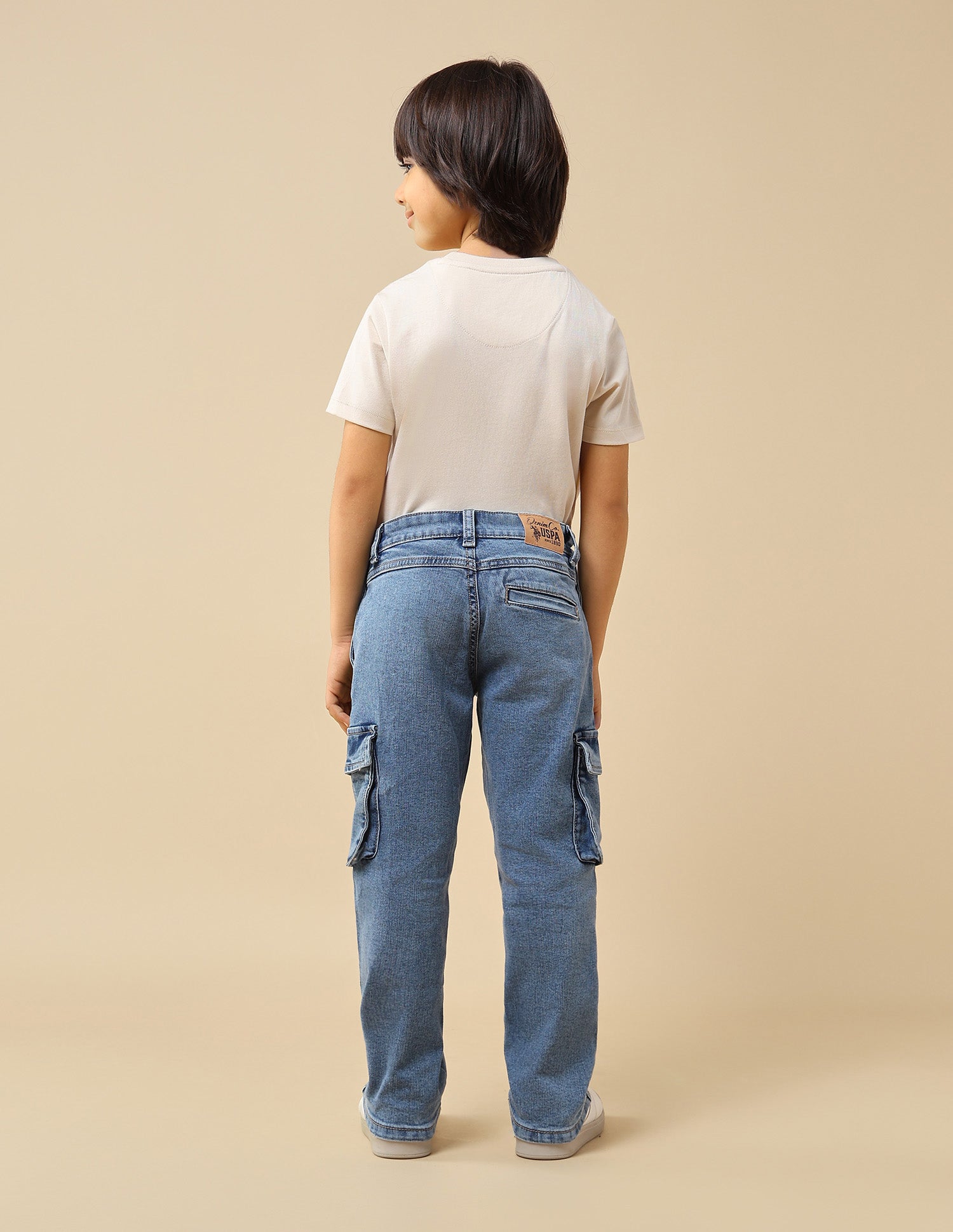 Boys Relaxed Fit Cargo Jeans Blue - U.S. POLO ASSN. | Large