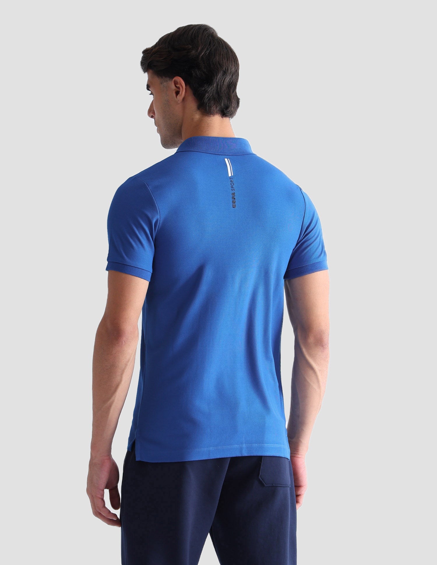 Brand Printed Active Polo Shirt Blue - U.S. POLO ASSN. | Large