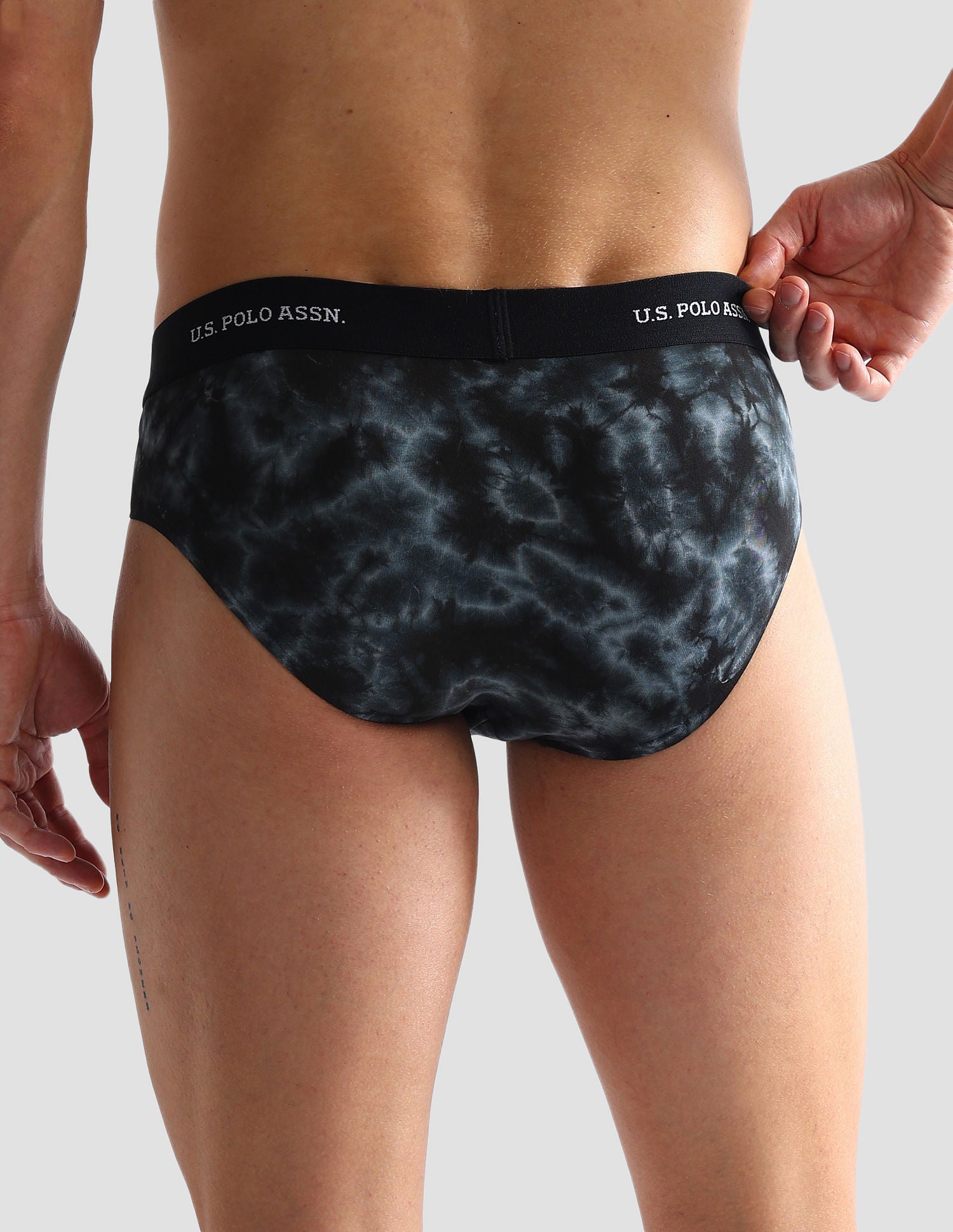 Cotton Stretch Tie Dye OEB03 Briefs - Pack Of 1 Black - U.S. POLO ASSN. | Large