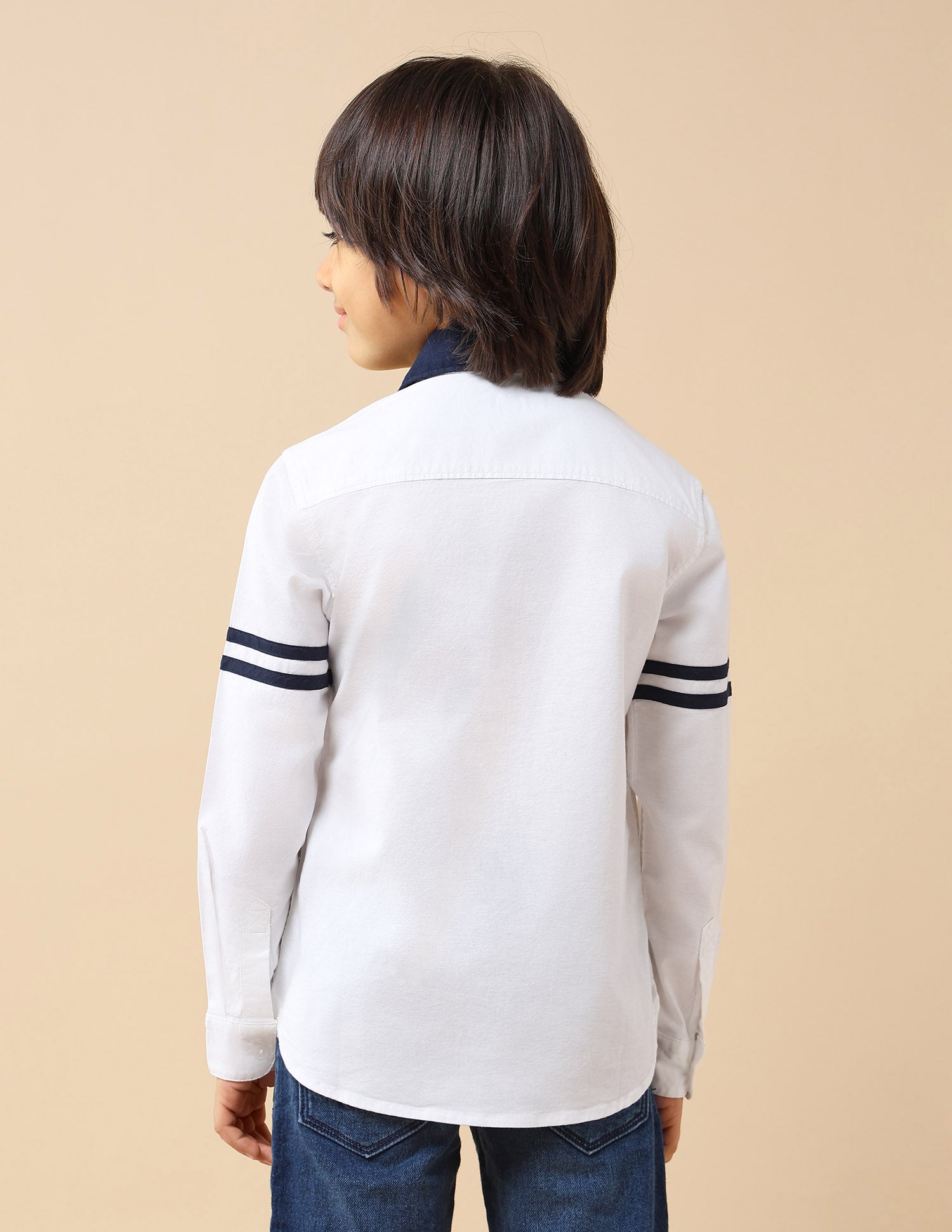 Boys Brand Embossed Oxford Shirt White - U.S. POLO ASSN. | Large