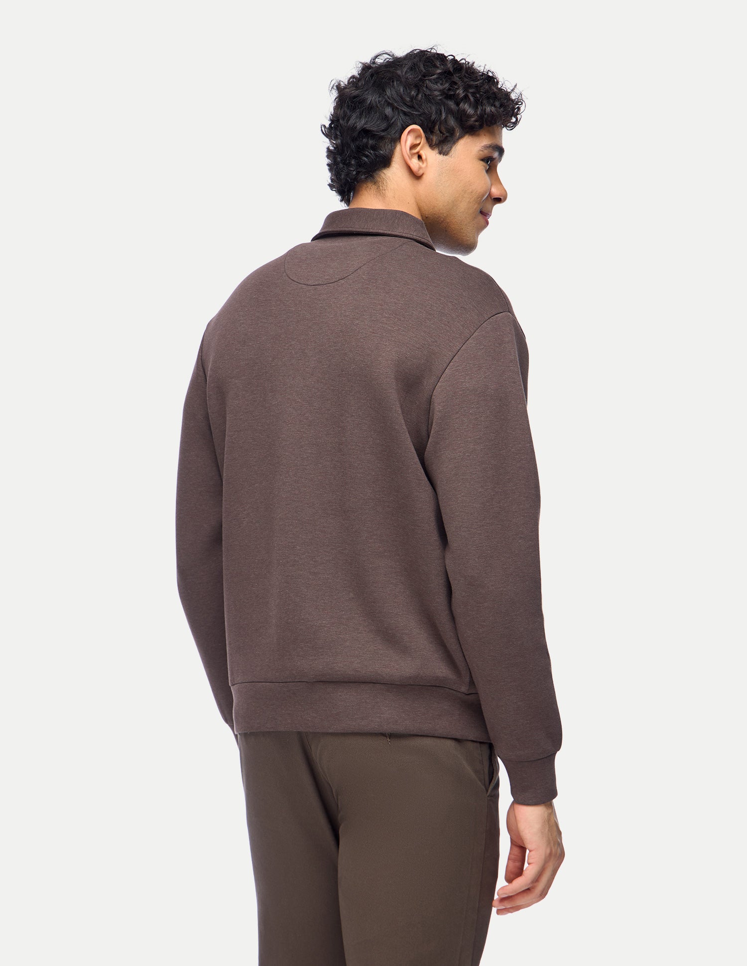 Heathered Slim Fit Sweatshirt Brown - U.S. Polo Assn. India | Large