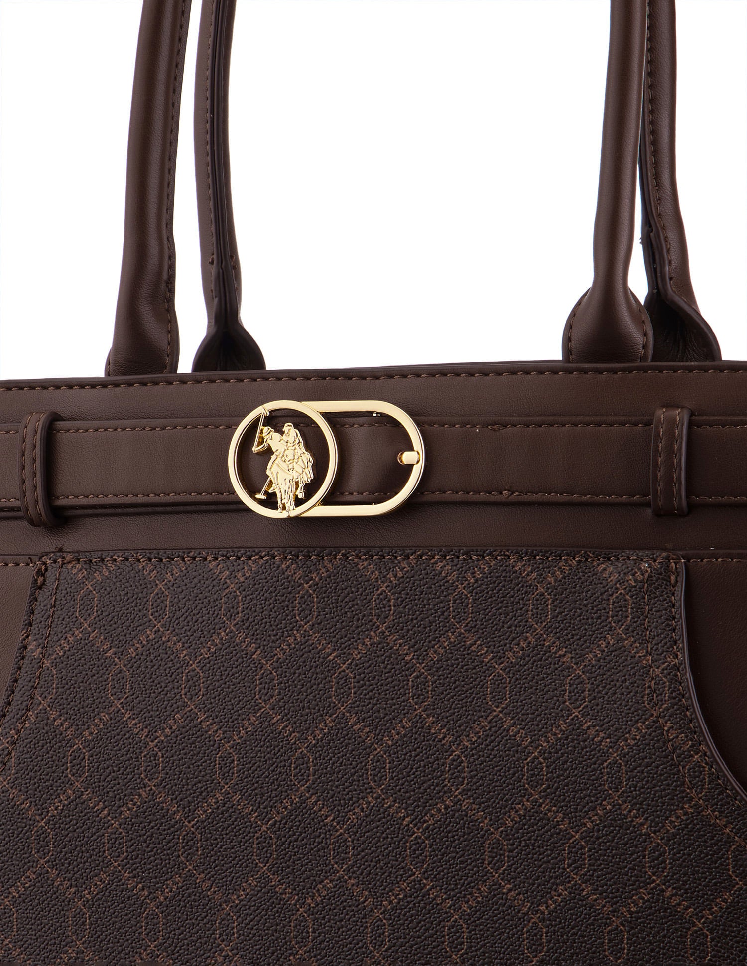 Claudine Monogram Tote Bag Dark Brown - U.S. Polo Assn. India | Large