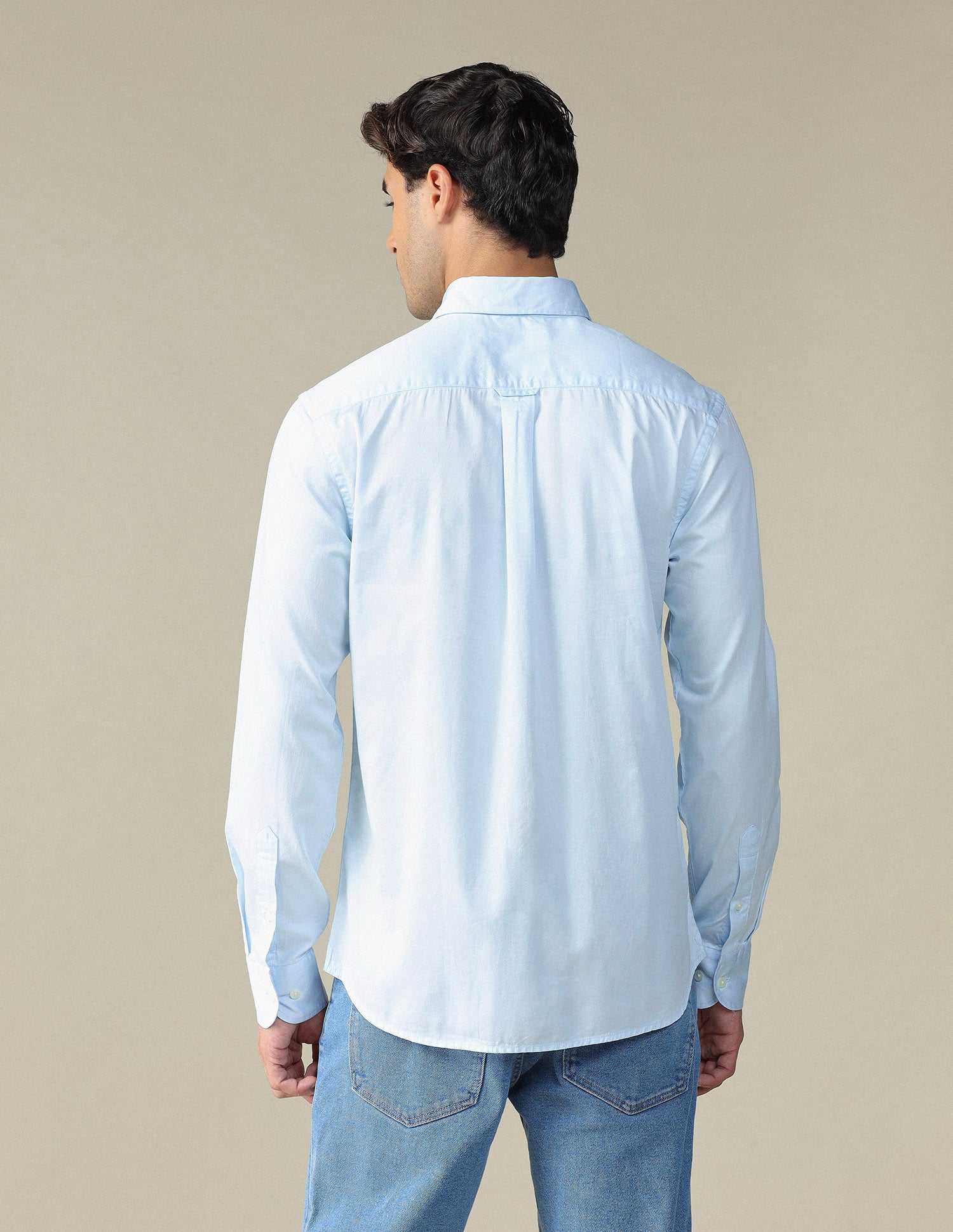 Pure Cotton Satin Shirt Light Blue - U.S. POLO ASSN. | Large