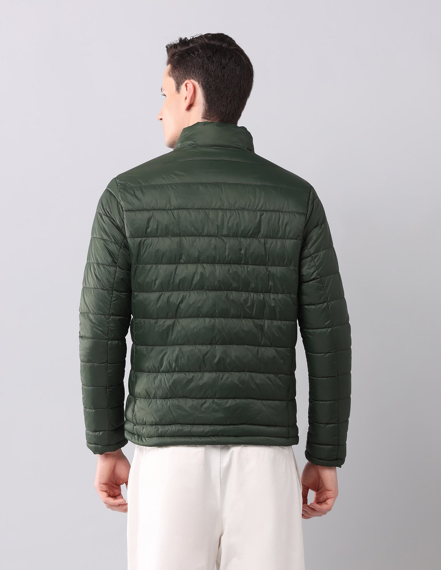 Solid High Neck Jacket Olive - U.S. Polo Assn. India | Large