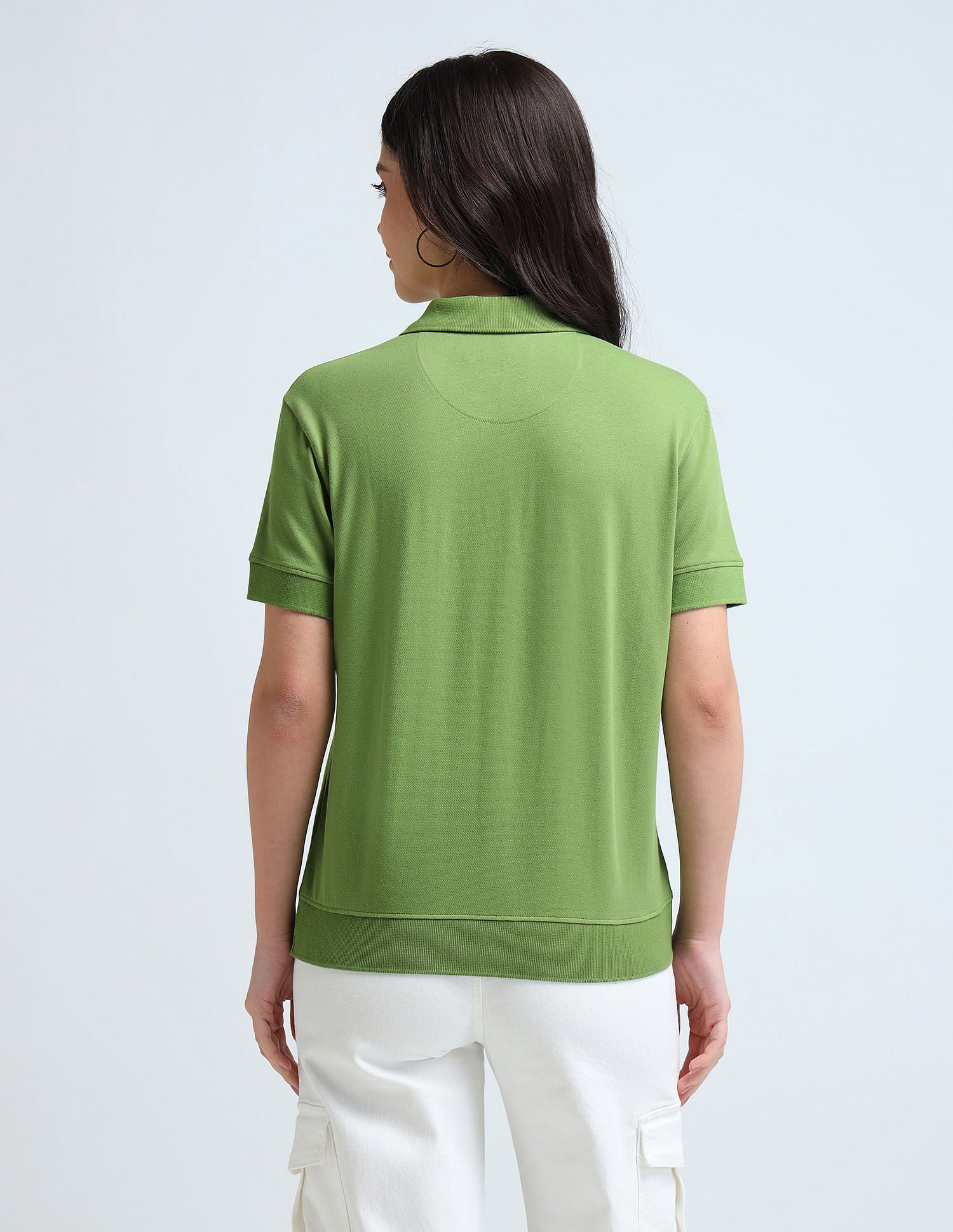 Open Placket Relaxed Polo Shirt Green - U.S. POLO ASSN. | Large