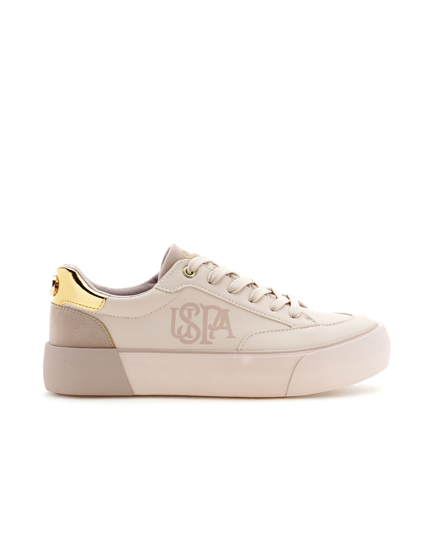 U.S. Polo Assn. Women Lydia 3.0 Round Toe Lace-Ups Sneakers Nude - U.S. POLO ASSN. | Large