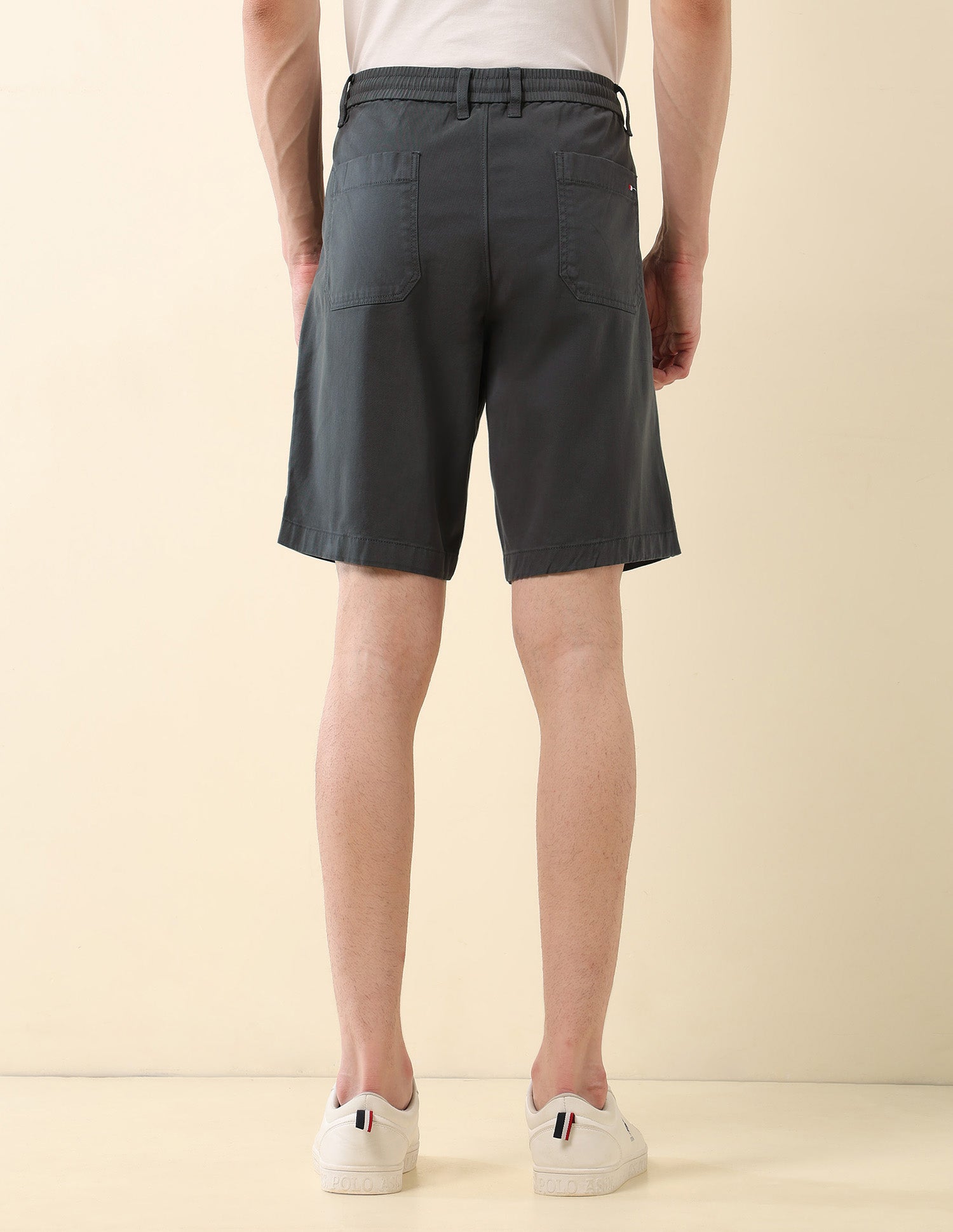 Slim Fit Solid Chino Shorts Dark Grey - U.S. Polo Assn. India | Large