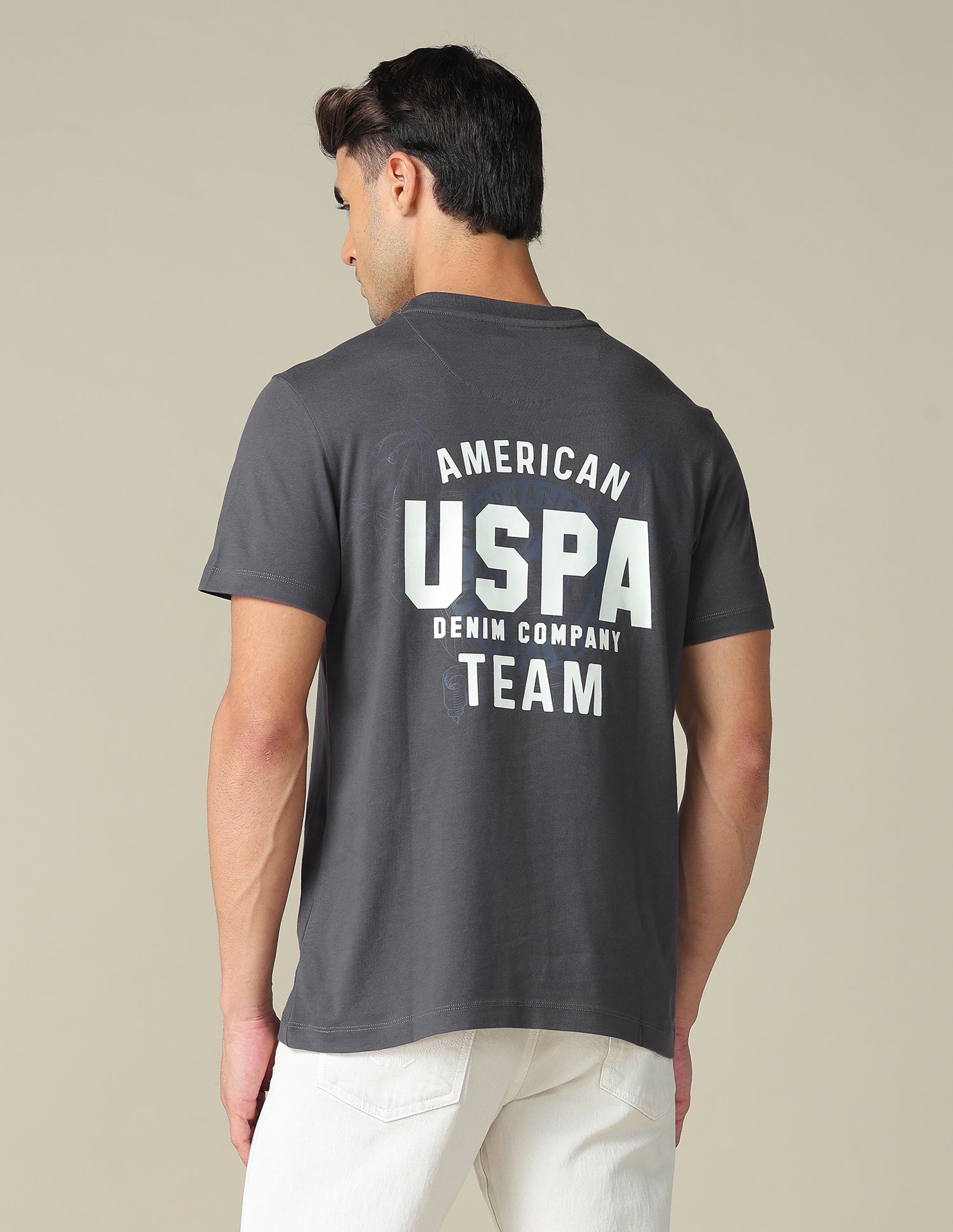 Muscle Fit Brand Printed T- Shirt Grey - U.S. POLO ASSN. | Large