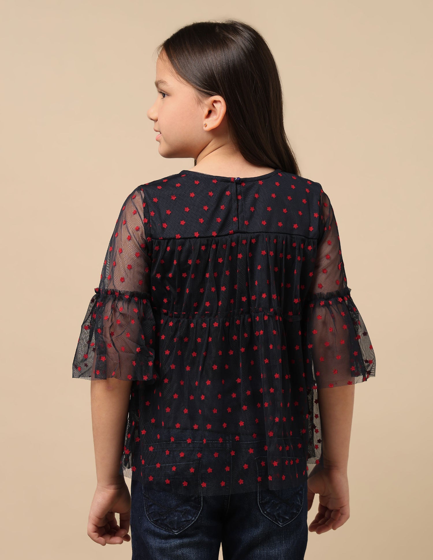 Star Print Tiered Top Navy - U.S. POLO ASSN. | Large