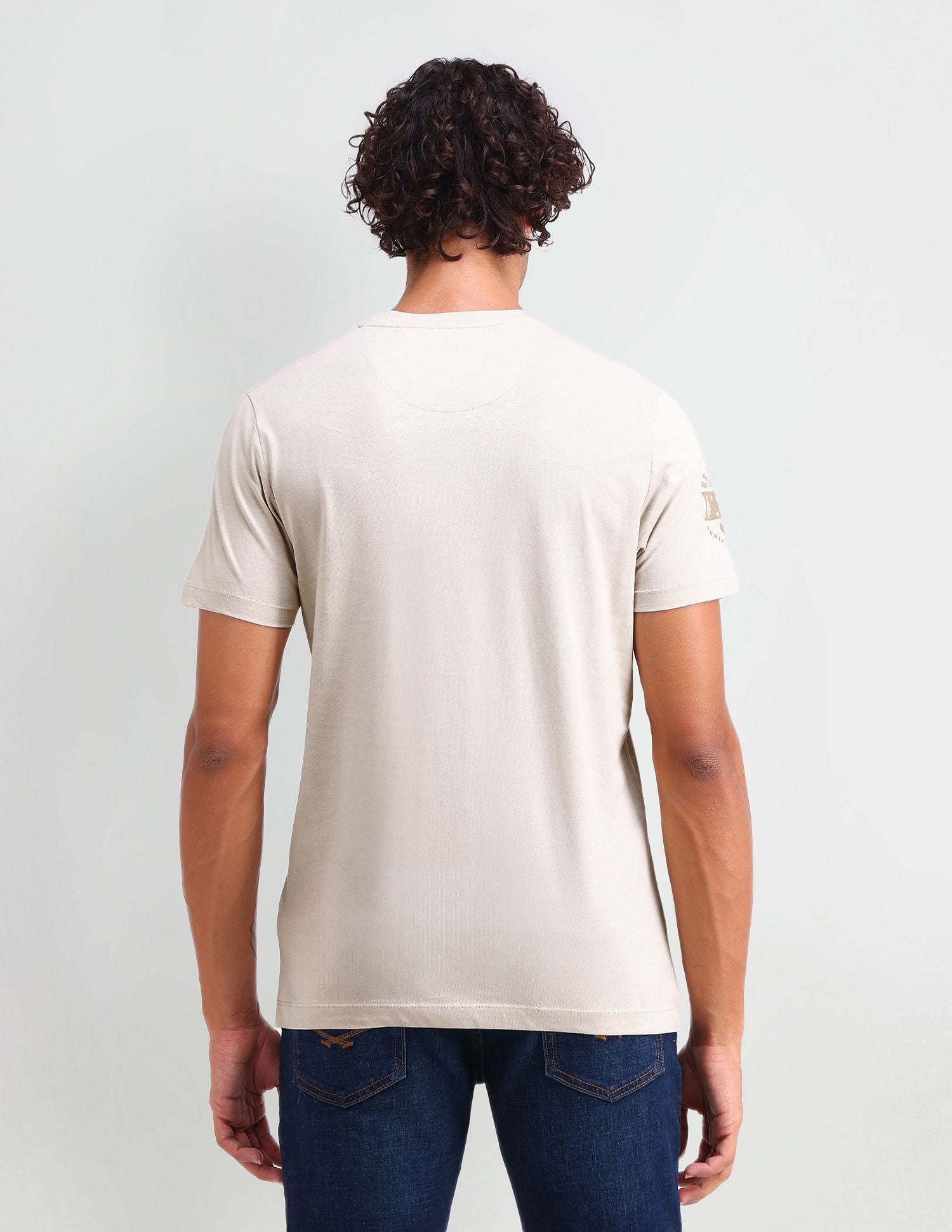Muscle Fit Brand Printed T-Shirt Fog - U.S. Polo Assn. India | Large