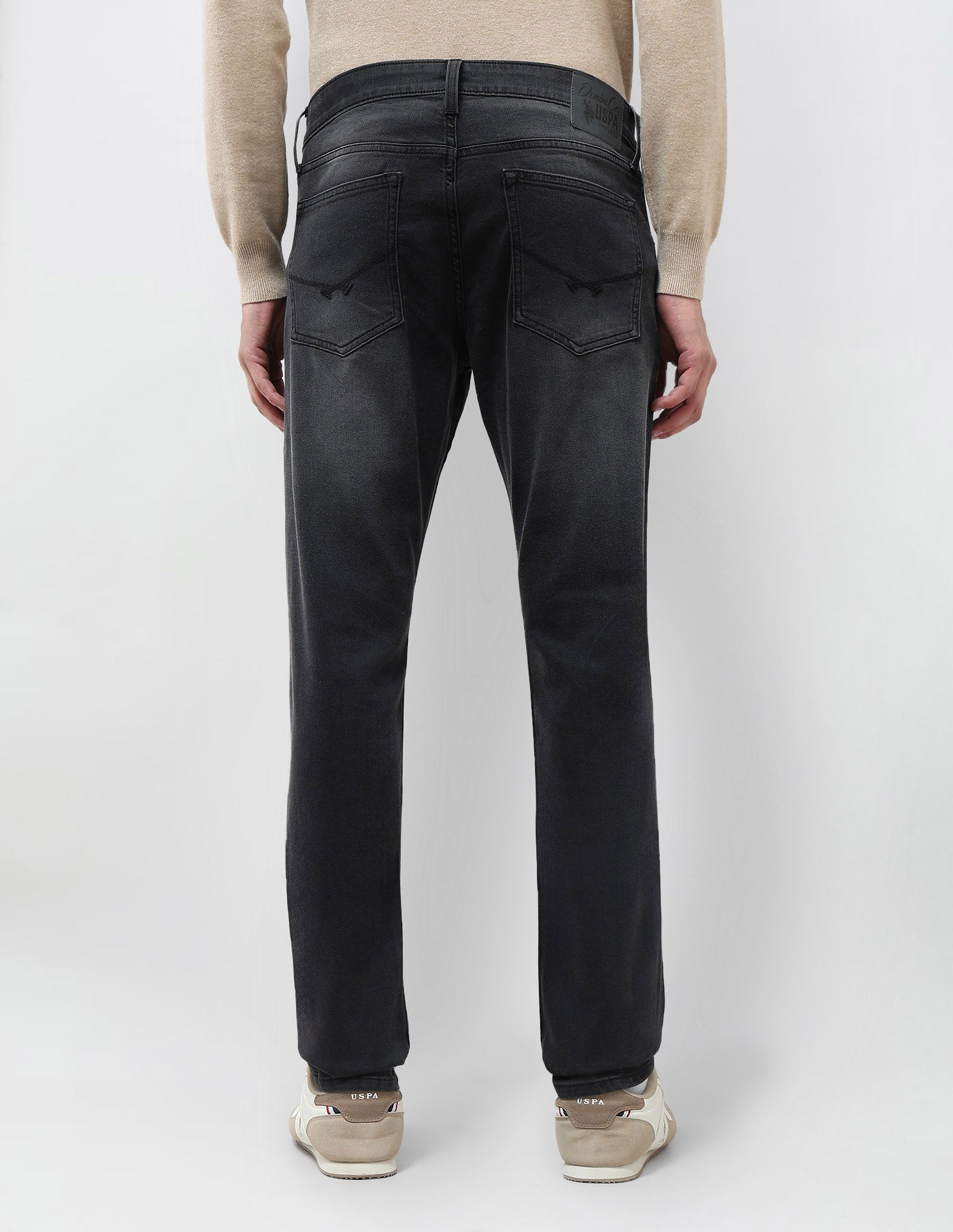 Brandon Slim Tapered Fit Whiskered Jeans Black - U.S. POLO ASSN. | Large