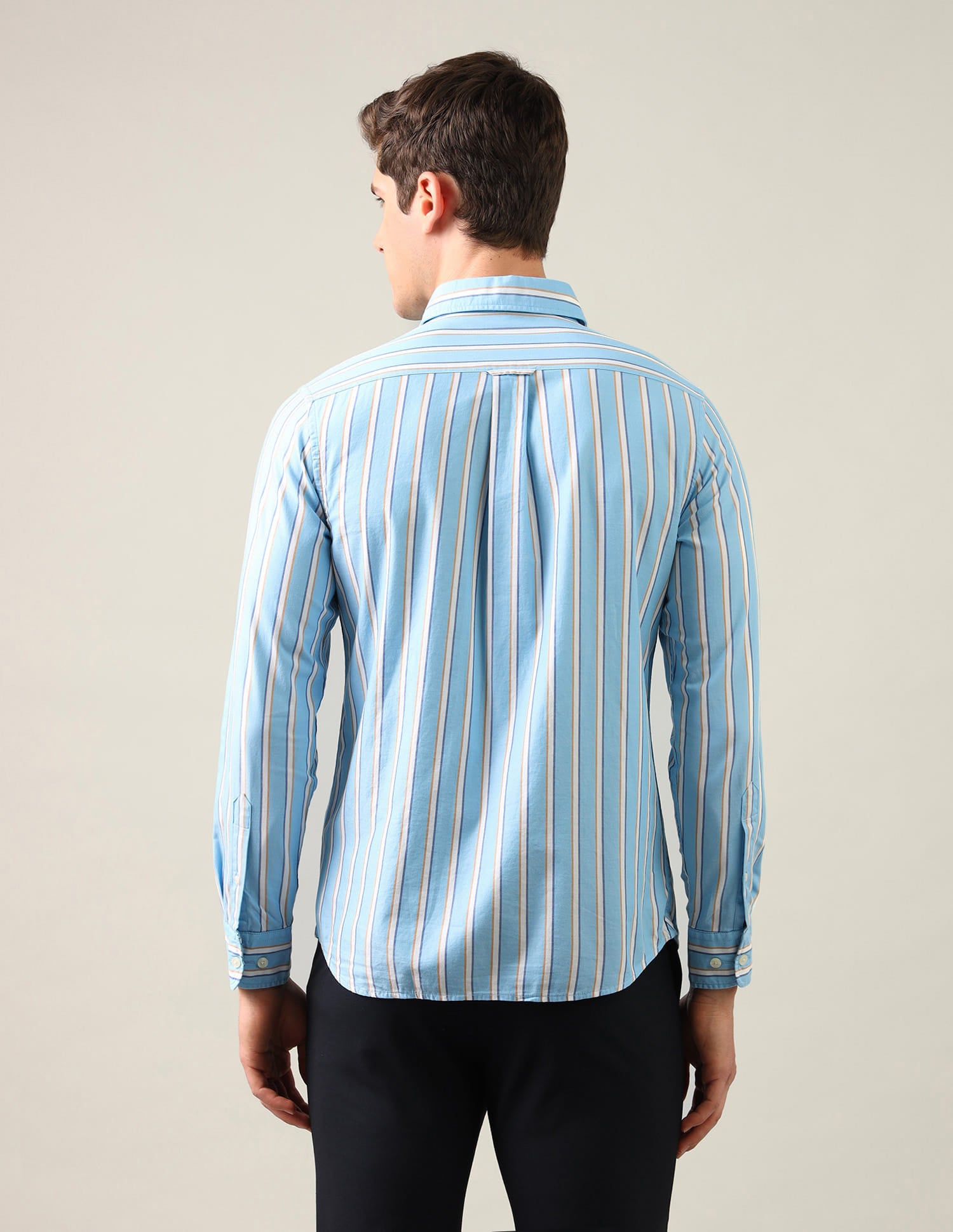 Vertical Striped Twill Shirt Blue - U.S. Polo Assn. India | Large