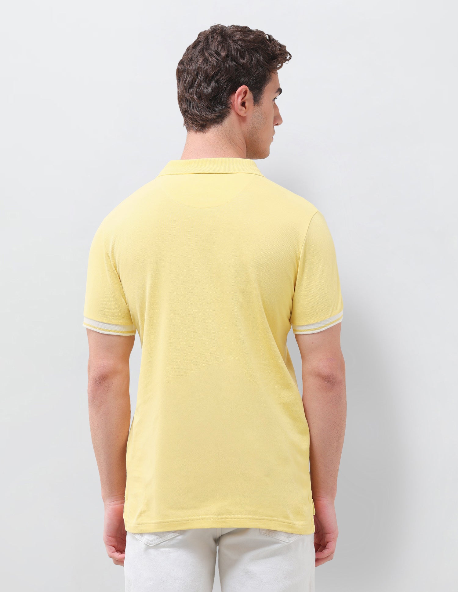 Solid Slim Fit Polo Shirt Yellow - U.S. Polo Assn. India | Large
