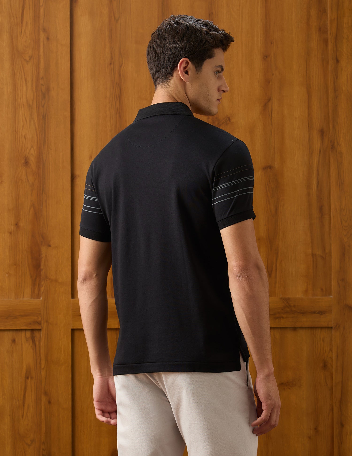 Vertical Striped Slim Fit Polo Shirt Black - U.S. Polo Assn. India | Large