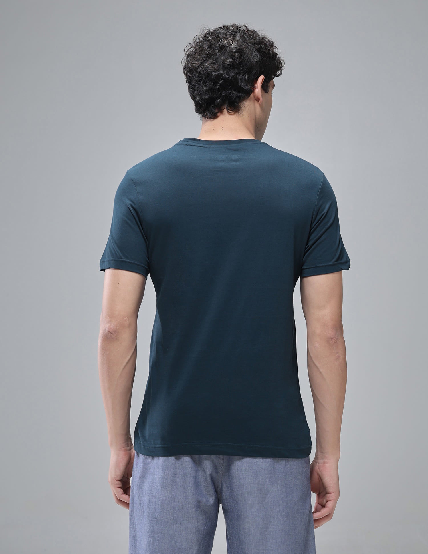 Pure Cotton Comfort Fit I633 Lounge T-Shirt - Pack Of 1 Teal - U.S. Polo Assn. India | Large