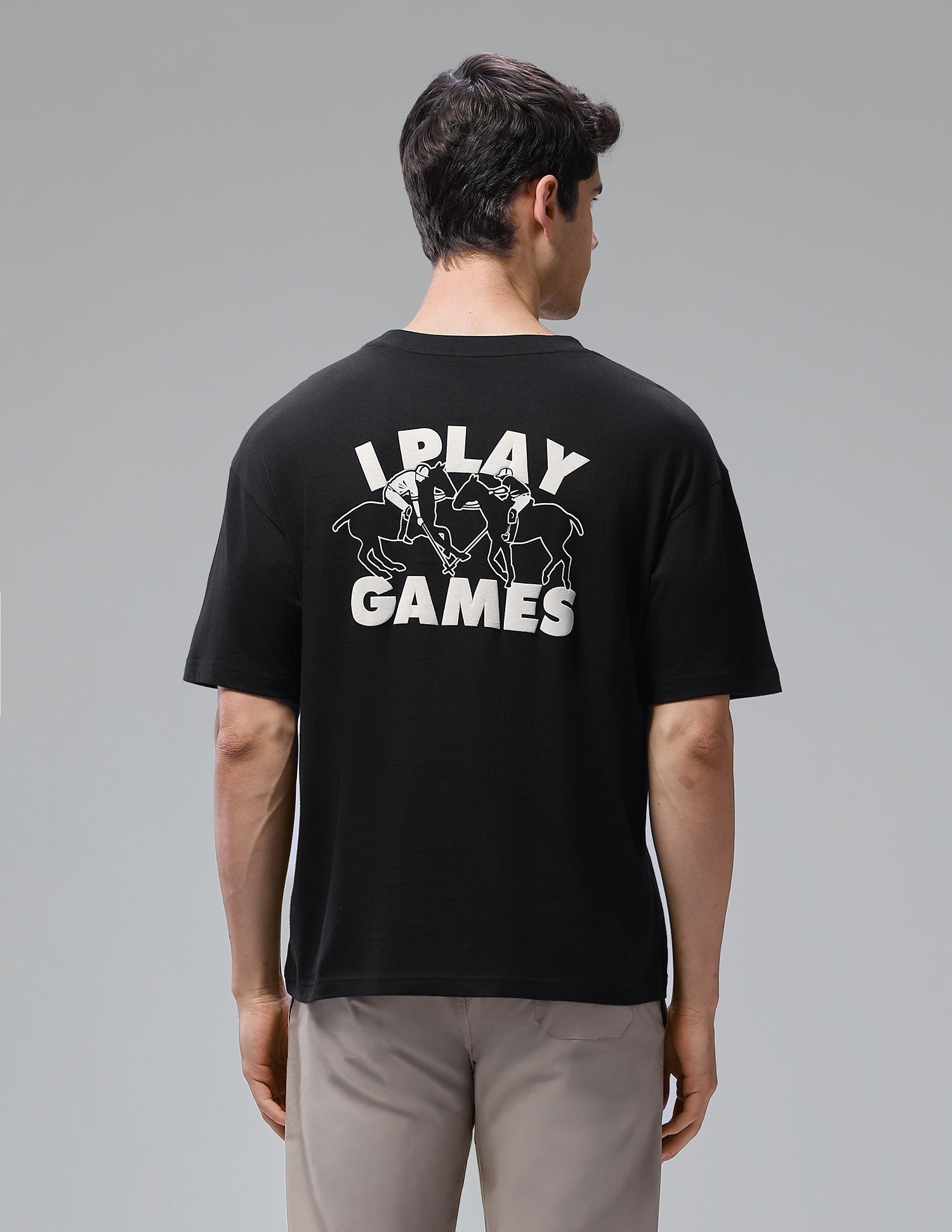 Graphic Printed Oversized Fit Loungewear T-Shirt Black - U.S. Polo Assn. India | Large