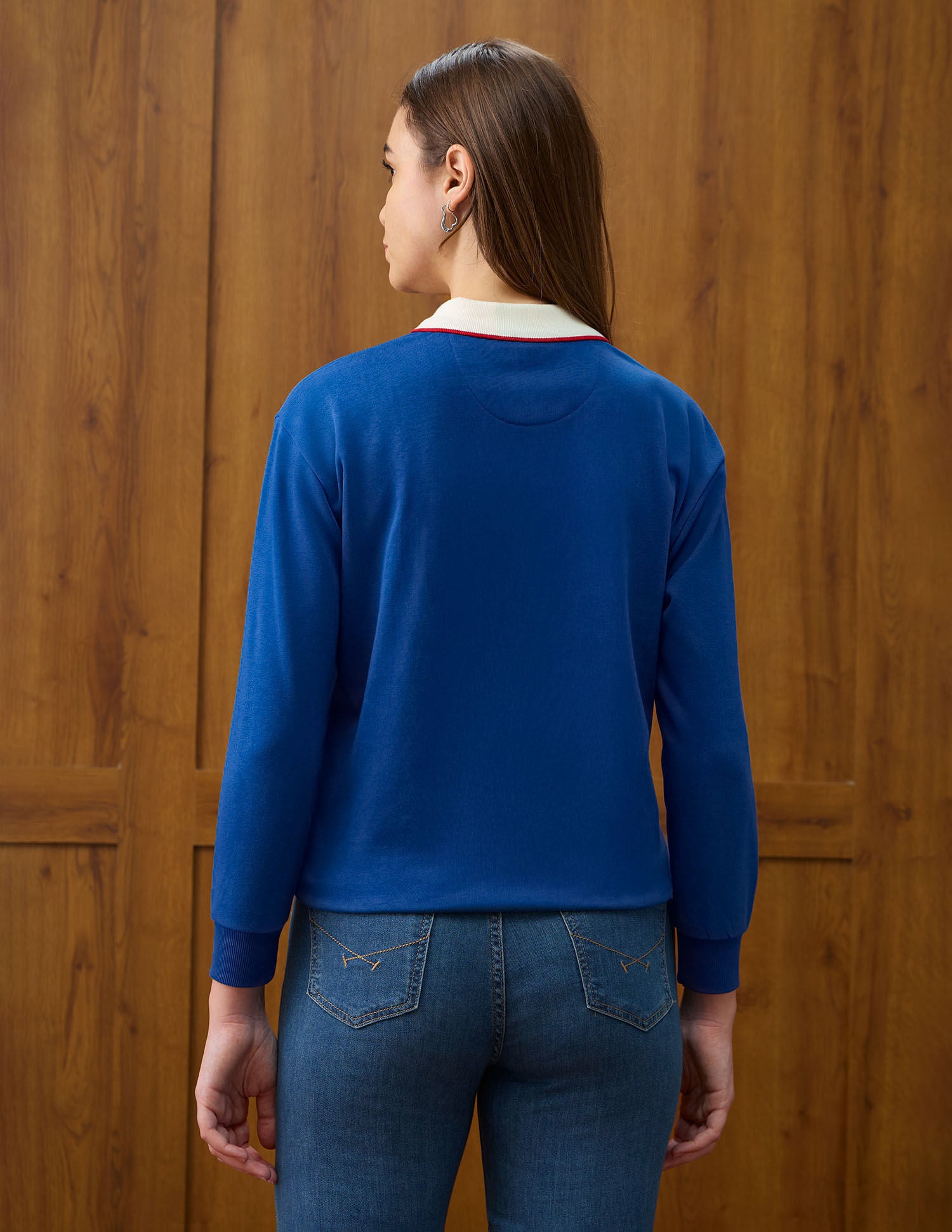 Colourblocked Regular Fit Polo Collar Sweater Blue - U.S. POLO ASSN. | Large