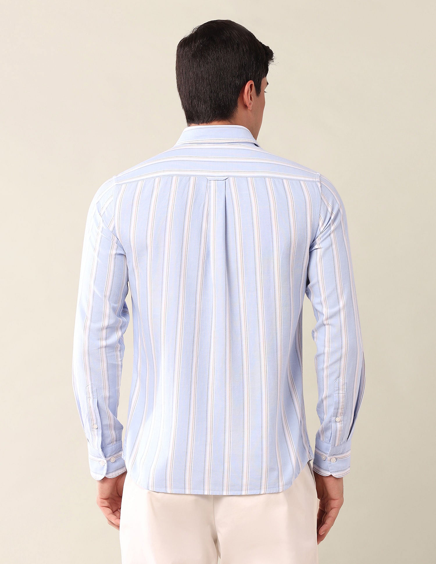 Tailored Fit Striped Shirt Light Blue - U.S. Polo Assn. India | Large