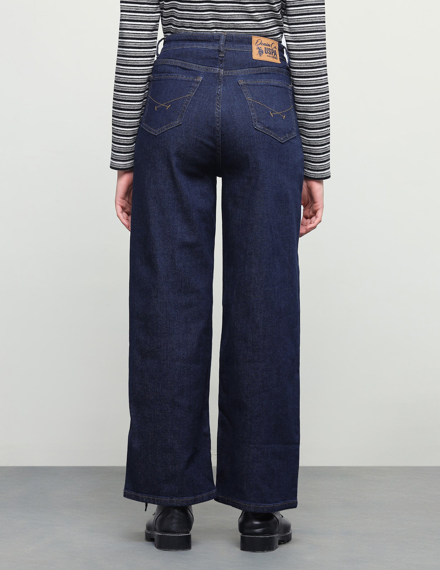 Wide Leg Fit Blue Jeans Dark Blue - U.S. Polo Assn. India | Large