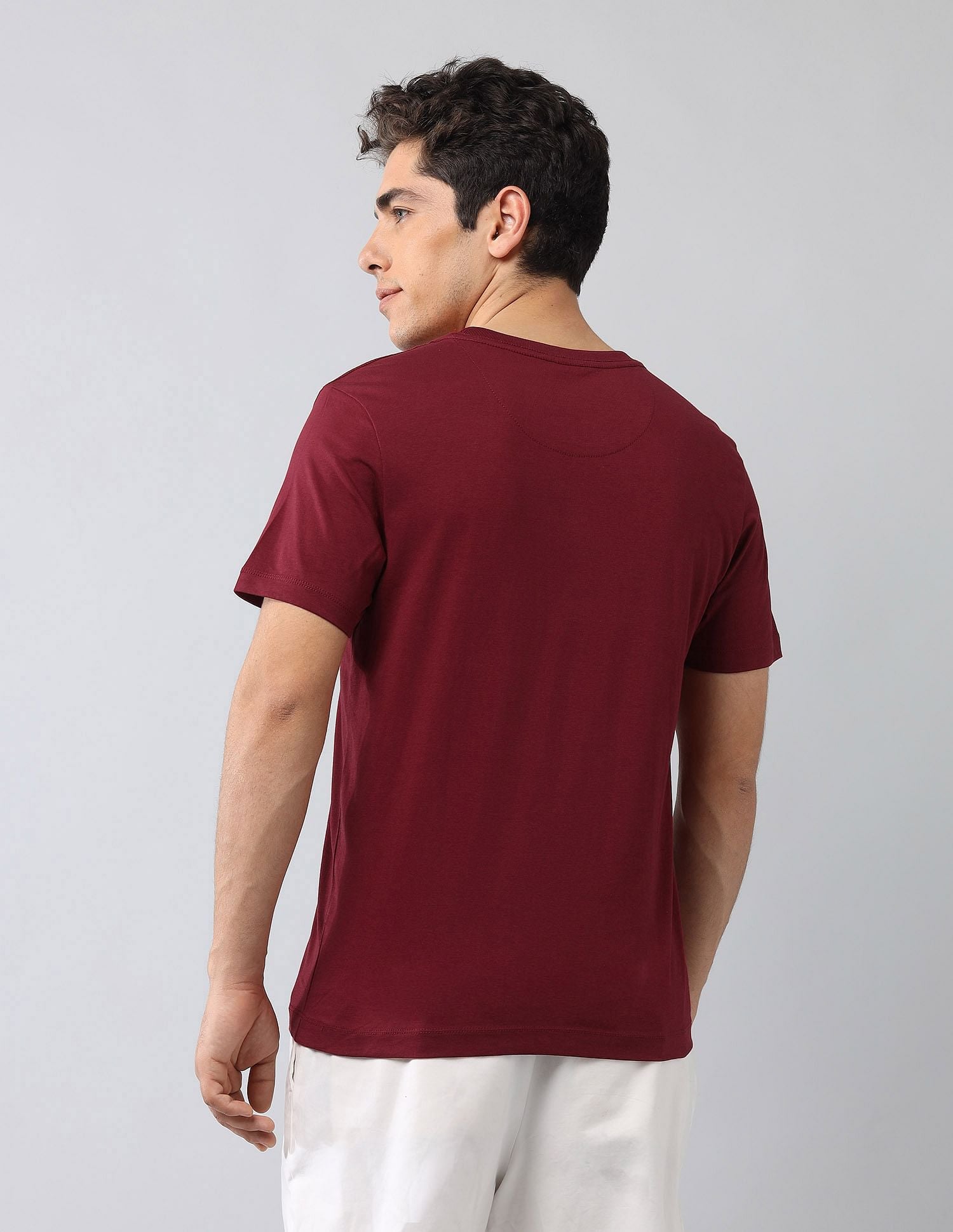 Muscle Fit Brand Printed T-Shirt Wine - U.S. Polo Assn. India | Large