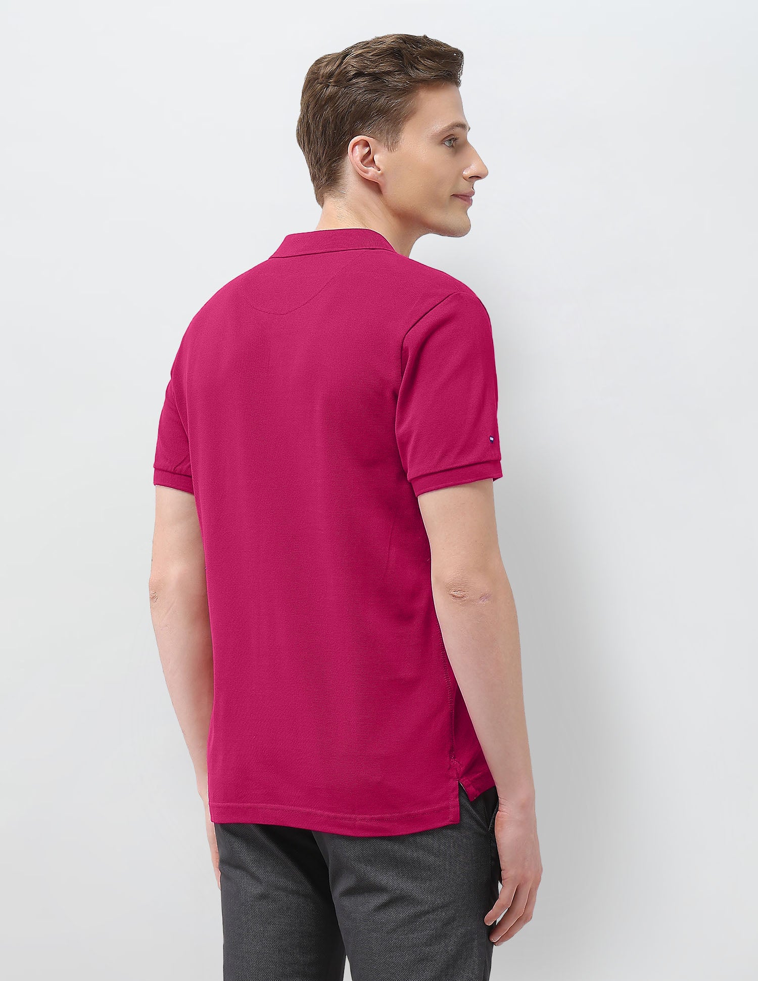 Solid Slim Fit Polo Shirt Pink - U.S. Polo Assn. India | Large