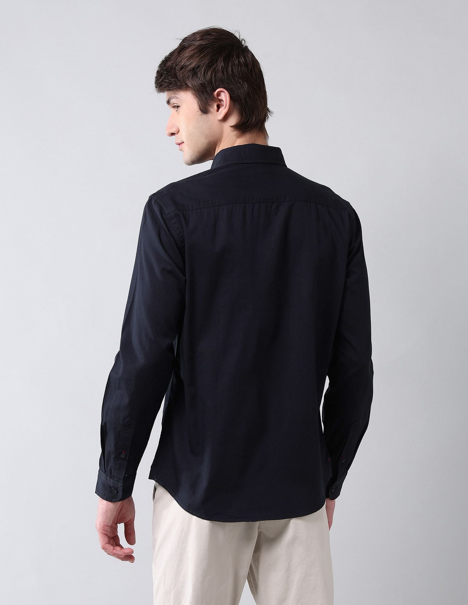 Pure Cotton Twill Shirt Navy - U.S. Polo Assn. India | Large