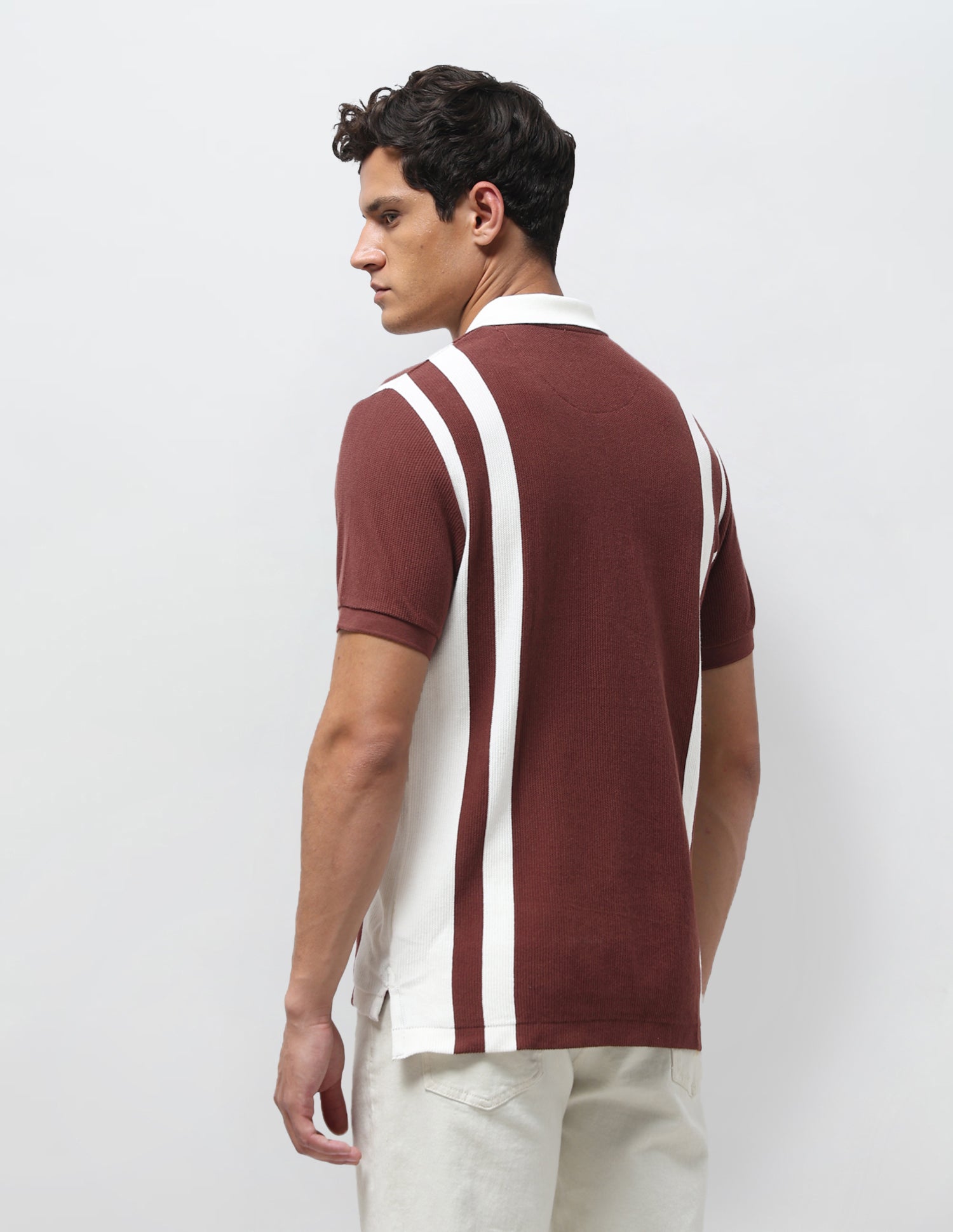 Vertical Striped Slim Fit Polo Shirt Rust - U.S. Polo Assn. India | Large