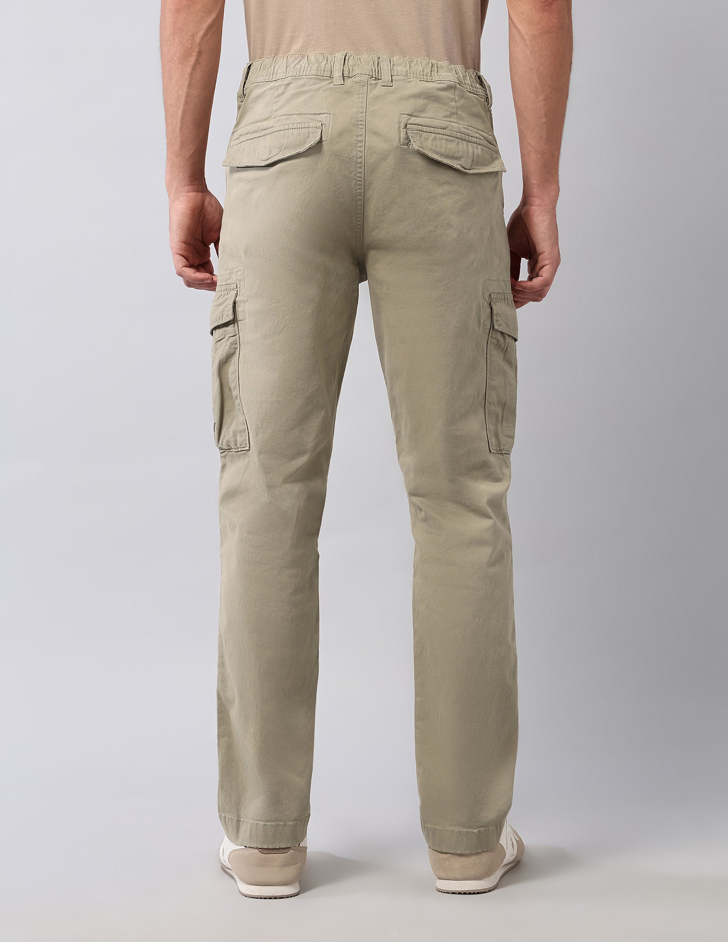 Mid Rise Straight Fit Cargos Beige - U.S. Polo Assn. India | Large