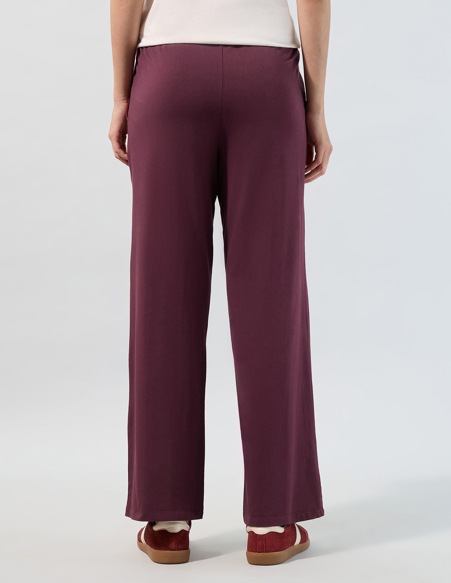 Wide Leg Fit Solid Trousers Red - U.S. POLO ASSN. | Large