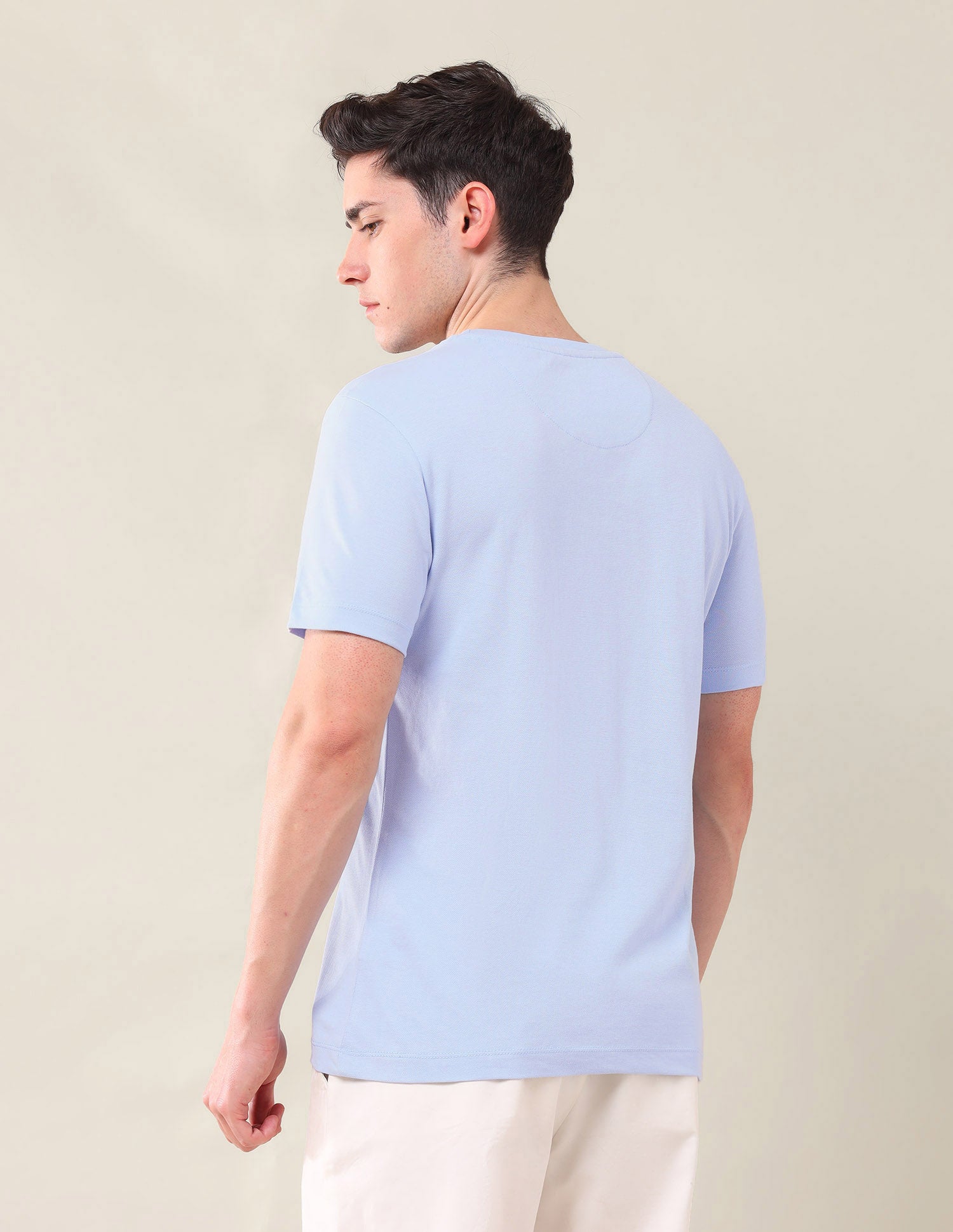 Brand Printed Pure Cotton T-Shirt Light Blue - U.S. Polo Assn. India | Large