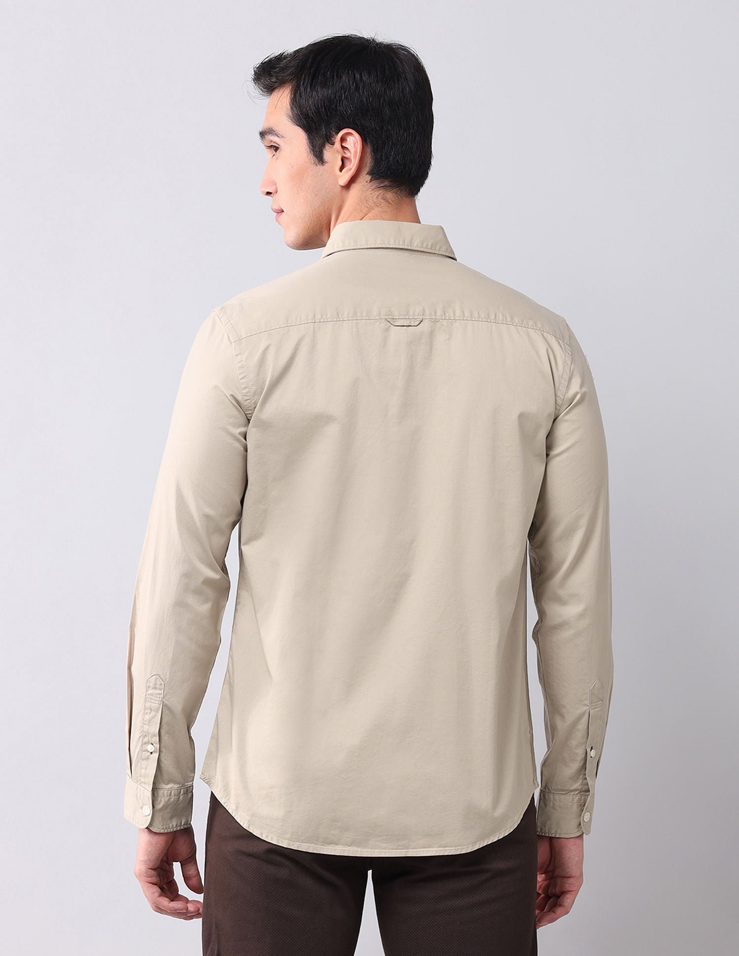 Regular Fit Twill Solid Shirt Khaki - U.S. POLO ASSN. | Large