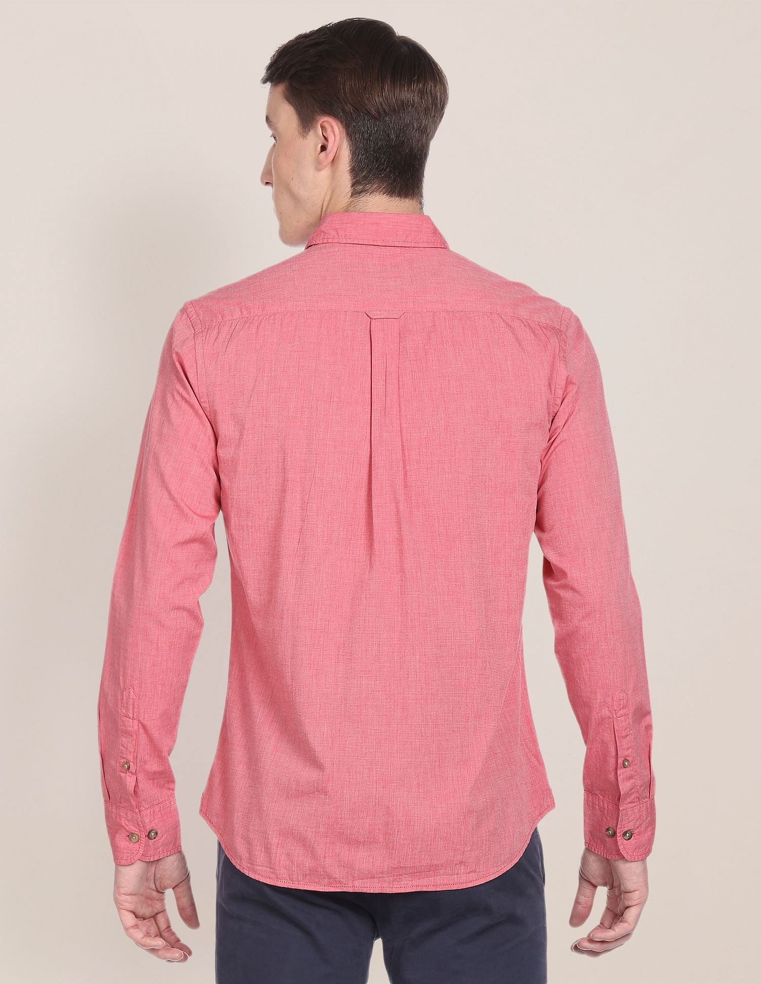 Regular Fit Solid Cotton Casual Shirt Red - U.S. POLO ASSN. | Large