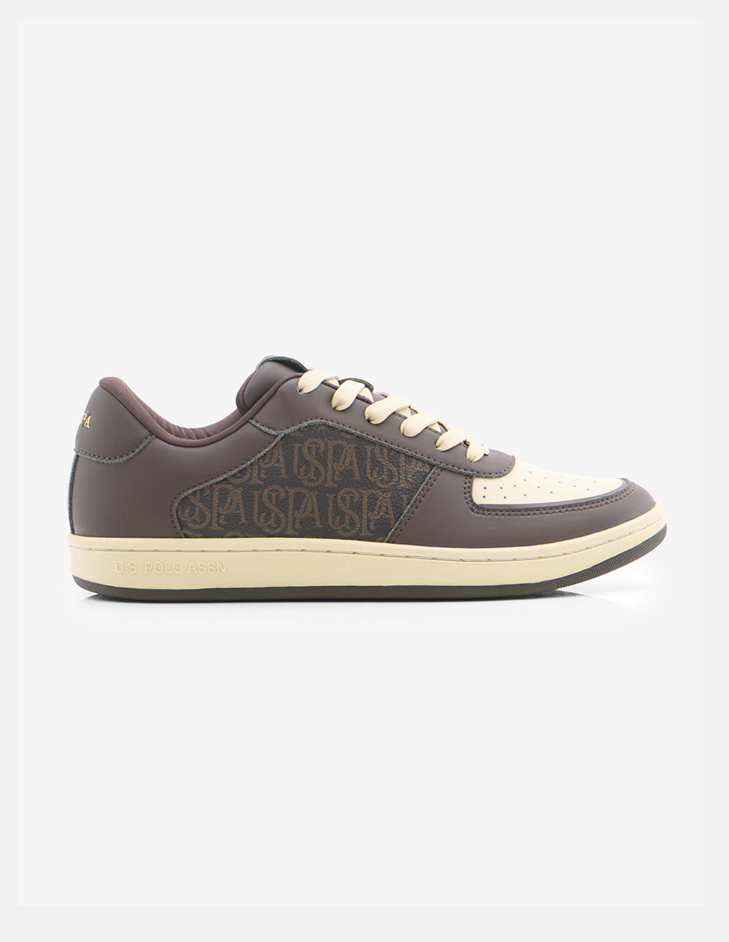 Veera Monogram Printed Light Weight Sneakers Dark Brown - U.S. Polo Assn. India | Large