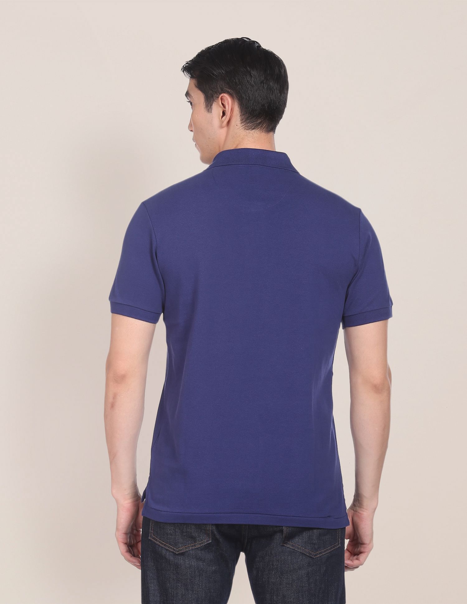 Logo Embroidered Colour Block Polo Shirt Navy - U.S. Polo Assn. India | Large