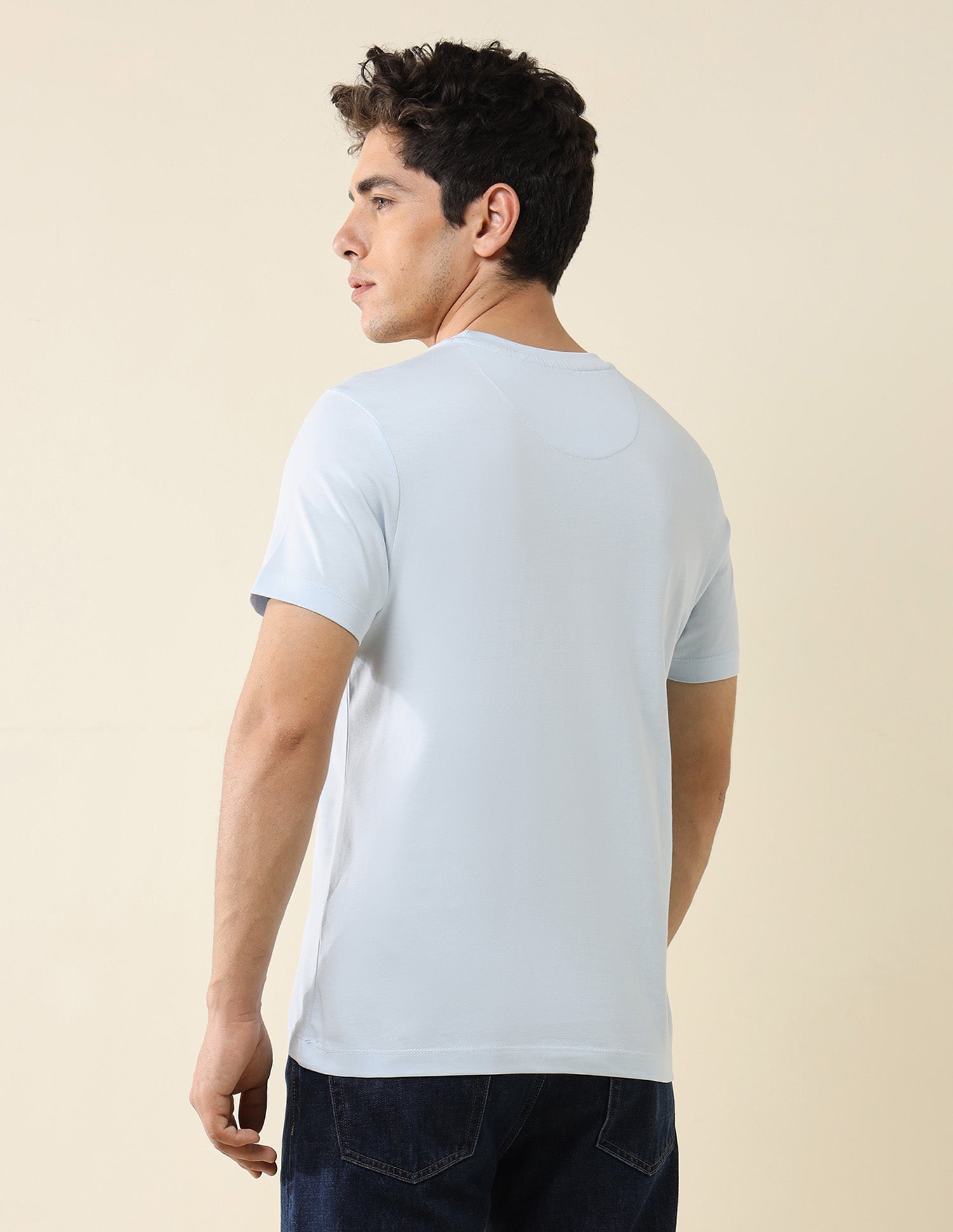 Brand Printed Pure Cotton T-Shirt Light Blue - U.S. POLO ASSN. | Large