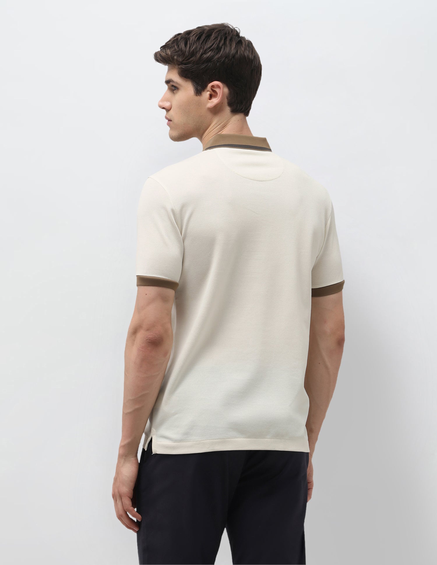 Solid Slim Fit Polo Shirt Off White - U.S. Polo Assn. India | Large