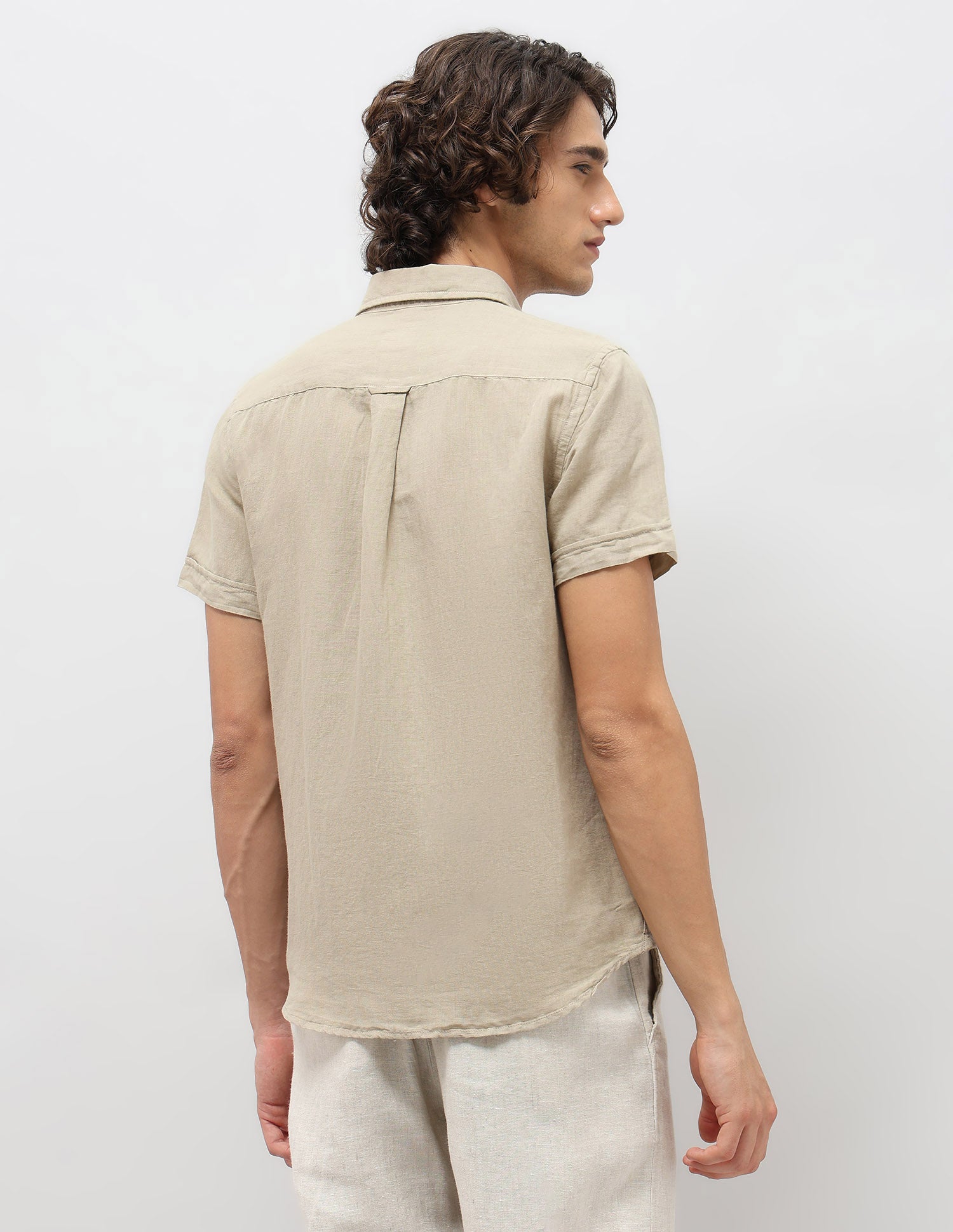 Solid Regular Fit Shirt Light Olive - U.S. Polo Assn. India | Large
