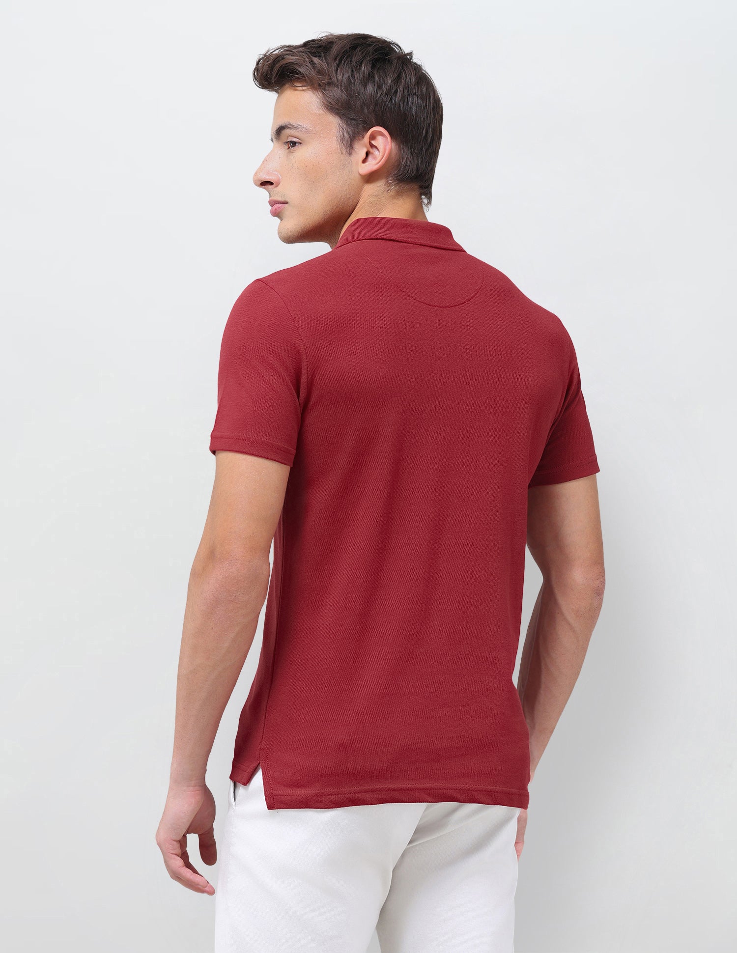 Solid Slim Fit Polo Shirt Red - U.S. Polo Assn. India | Large