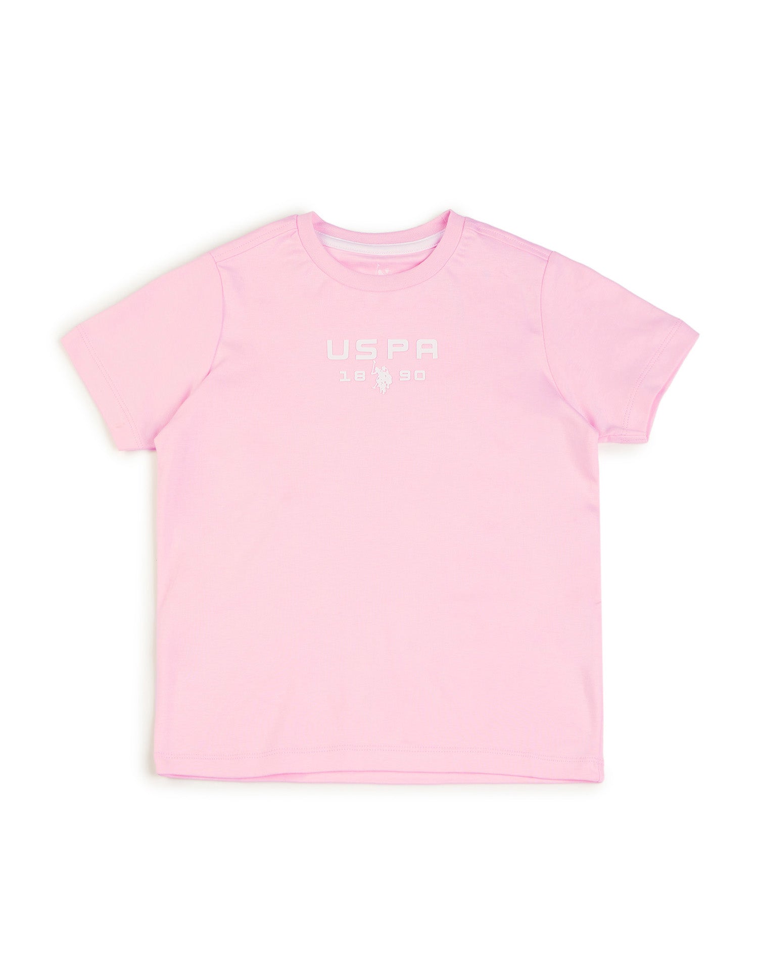 Boys Brand Printed Regular Fit T-Shirt Light Pink - U.S. POLO ASSN. | Large