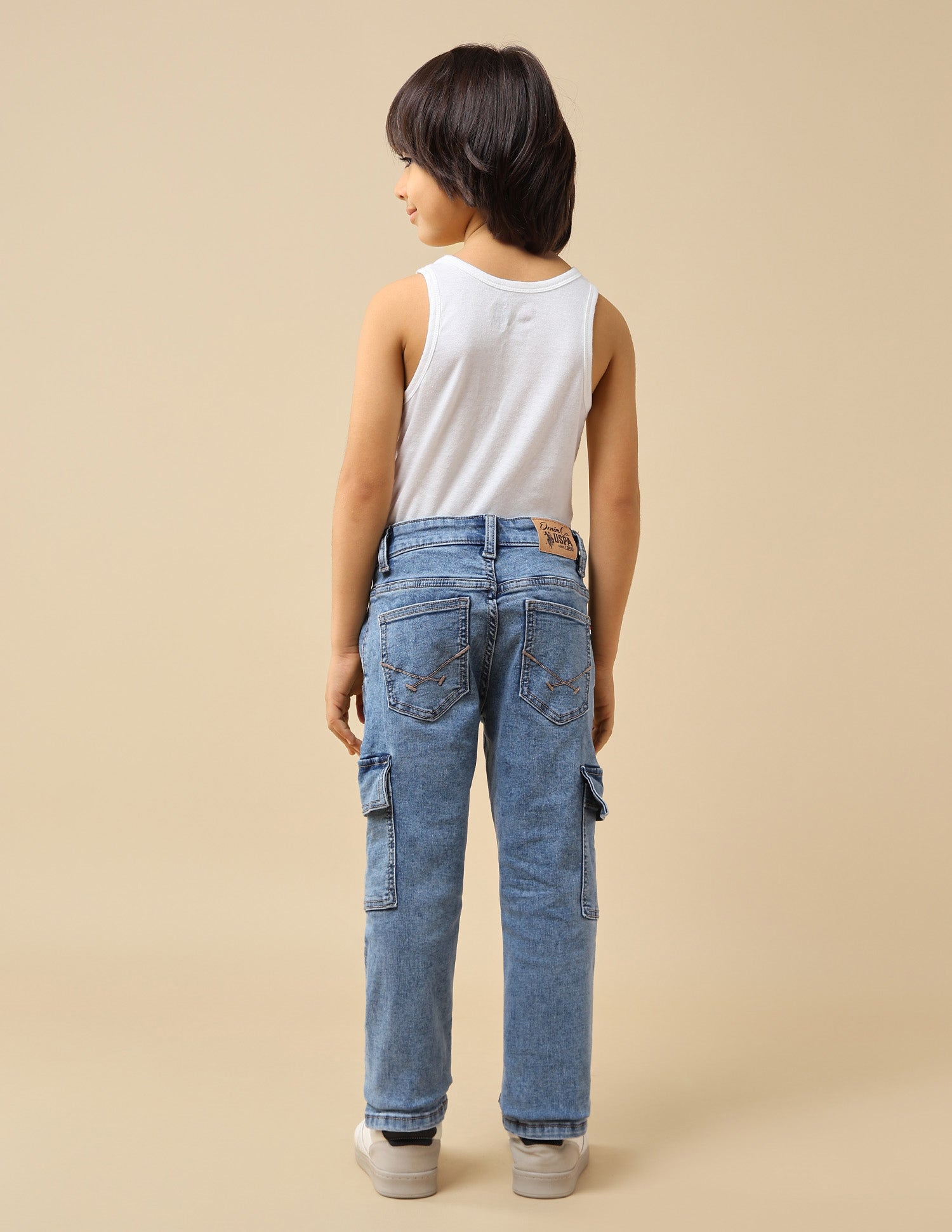 Boys Relaxed Fit Cargo Jeans Blue - U.S. POLO ASSN. | Large