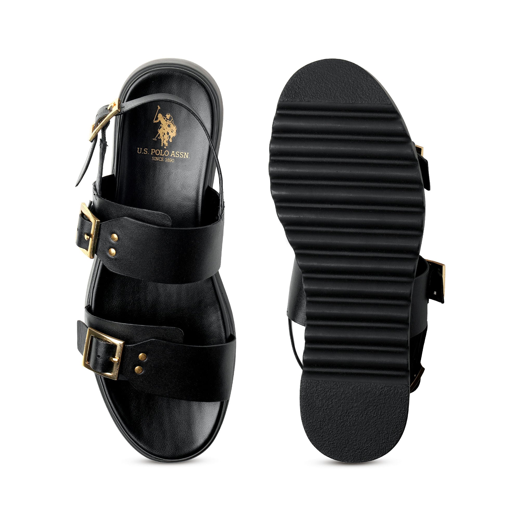 Men Maisie Open Toe Sandals Black - U.S. POLO ASSN. | Large