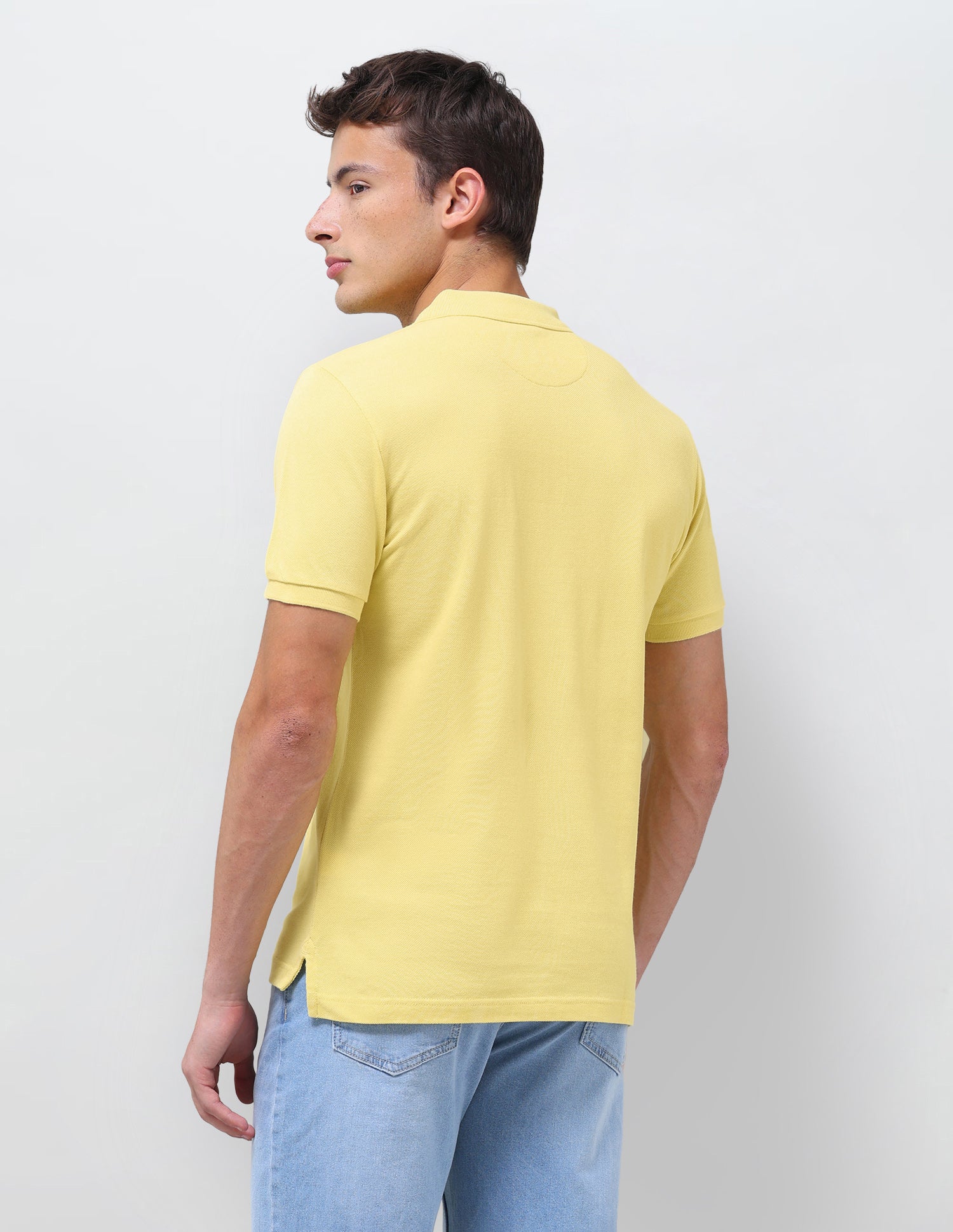 Solid Slim Fit Polo Shirt Yellow - U.S. Polo Assn. India | Large
