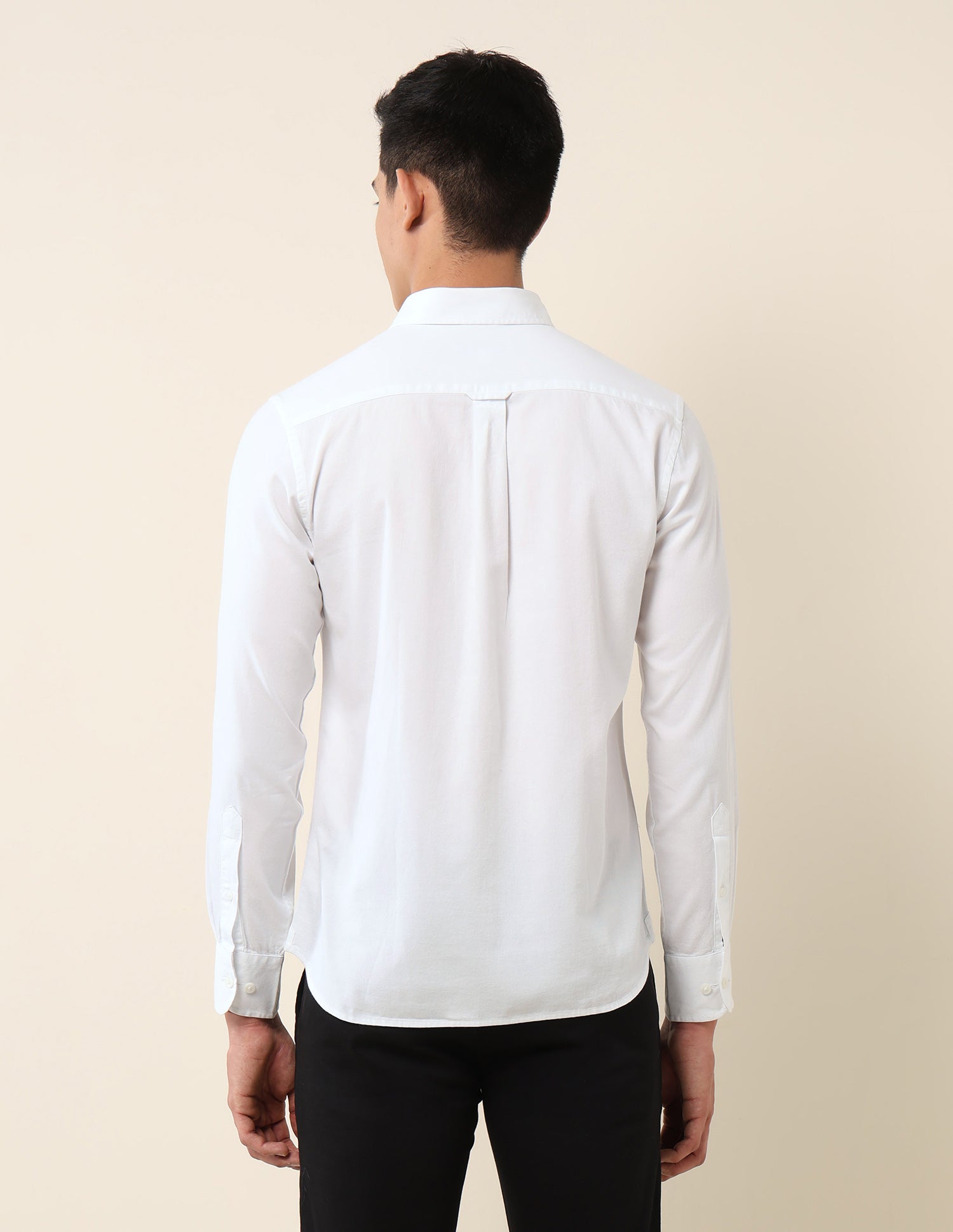 Pure Cotton Dobby Tailored Fit Shirt White - U.S. Polo Assn. India | Large
