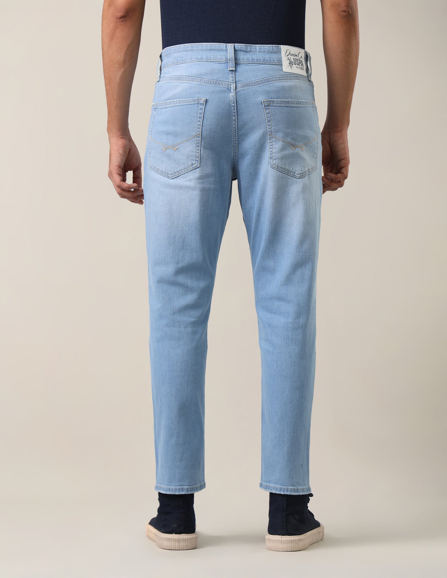 Cole Comfort Cropped Fit Blue Jeans Blue - U.S. Polo Assn. India | Large
