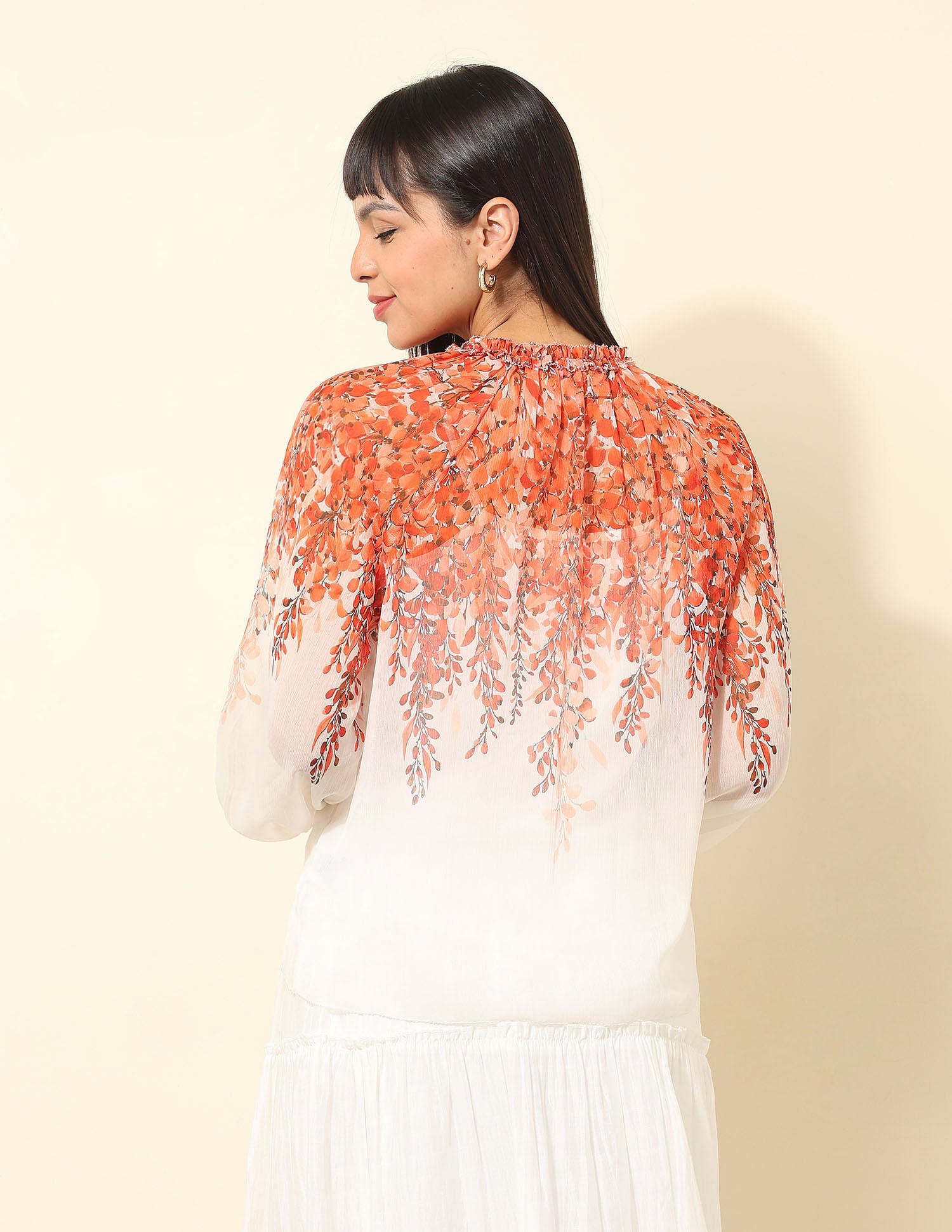 Floral Printed Top Orange - U.S. POLO ASSN. | Large